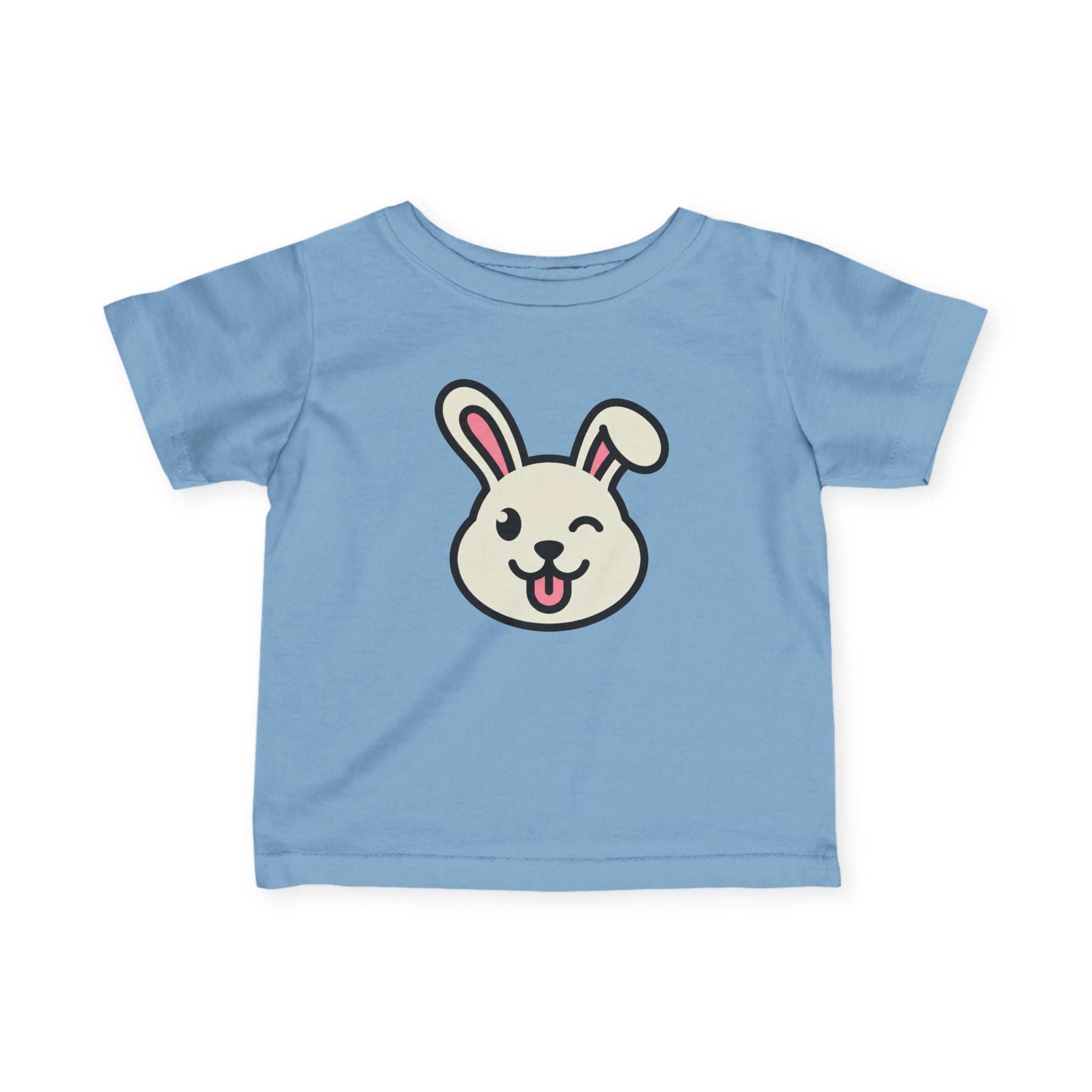 Cute Winking Bunny Infant Tee - Baby Graphic T Shirt - 100% Cotton