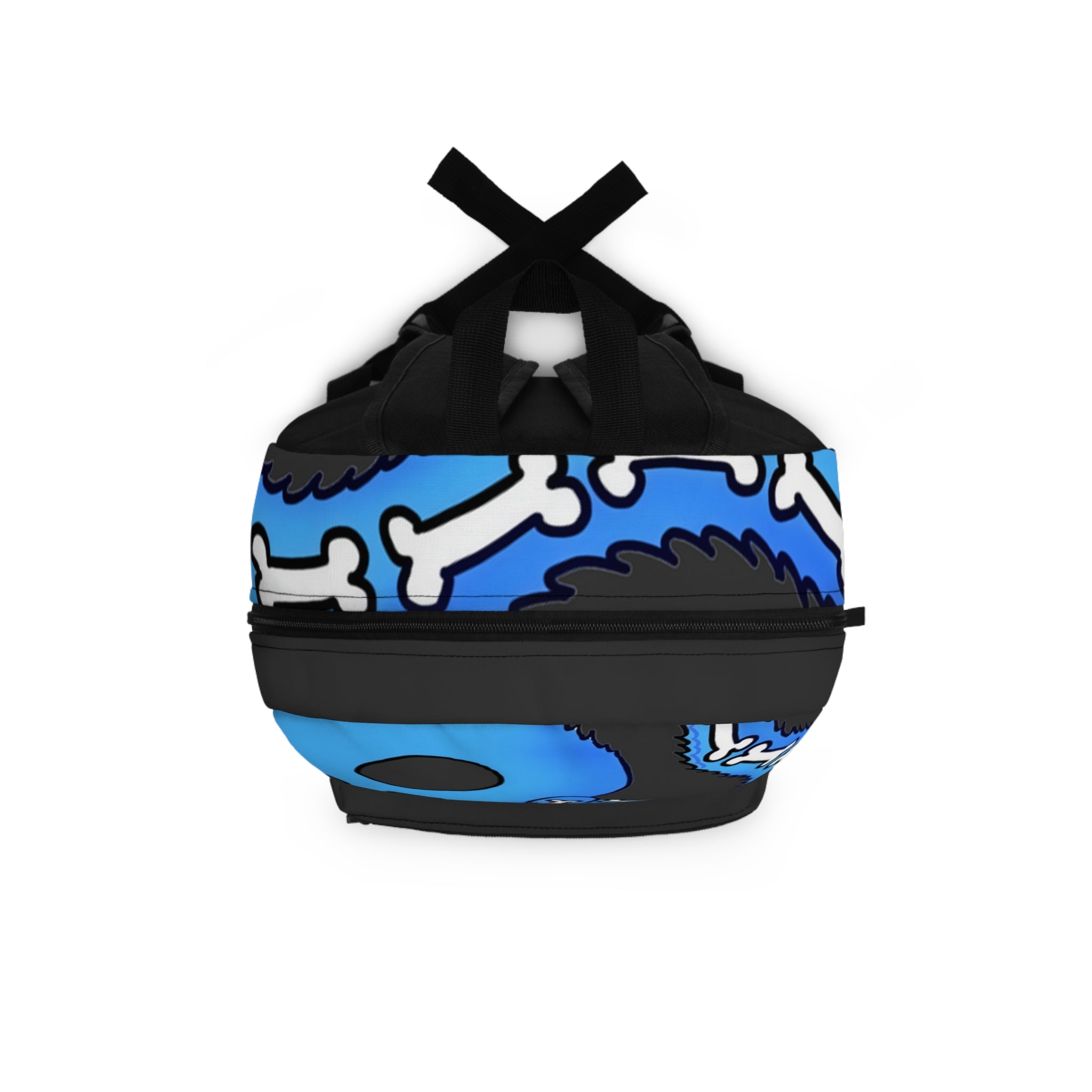 Blue / Black Skeleton Cat Backpack - Cute Spooky Skull Kitty School Bag