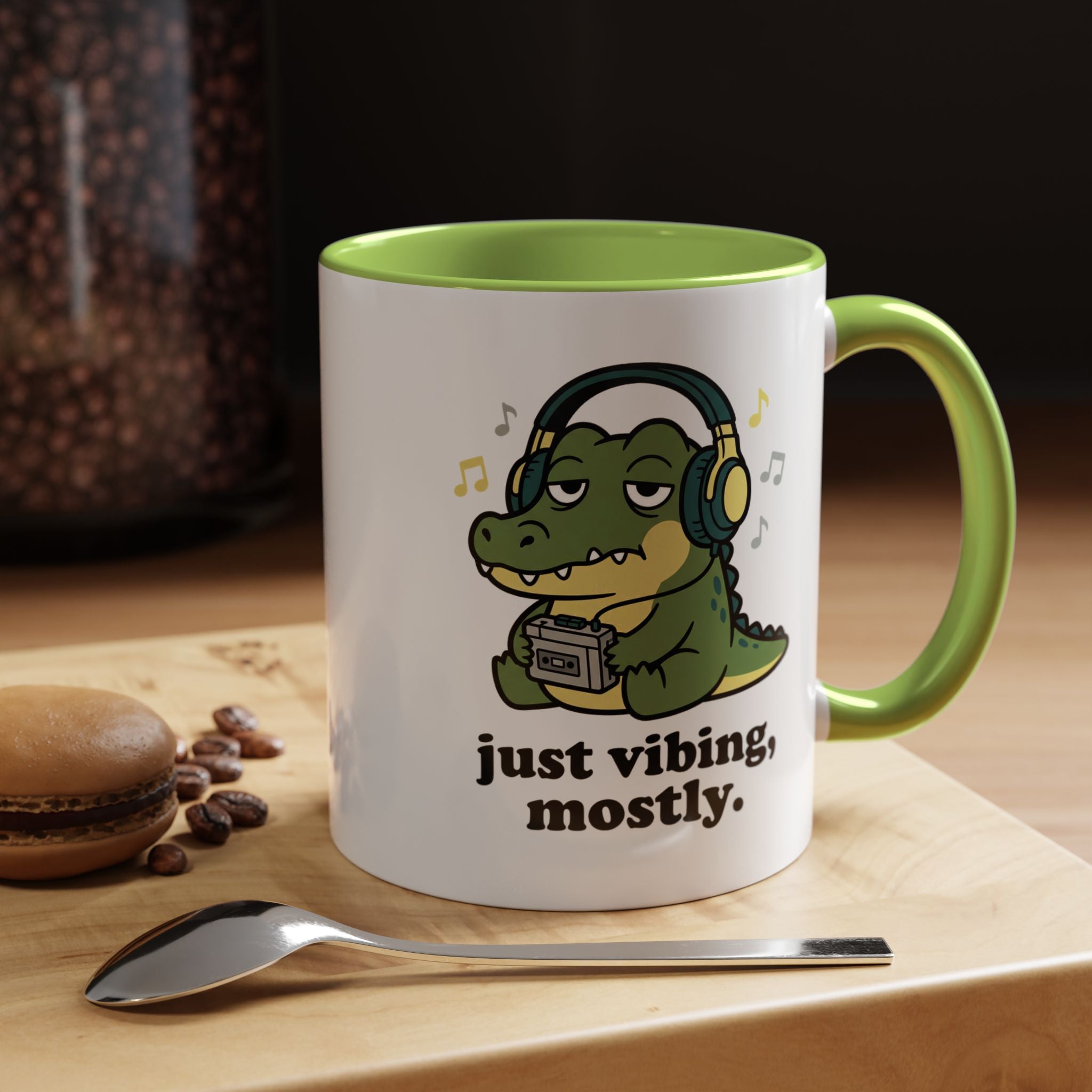 Just Vibing Mostly Mug - Cute Alligator Coffee Cup (11/15oz)
