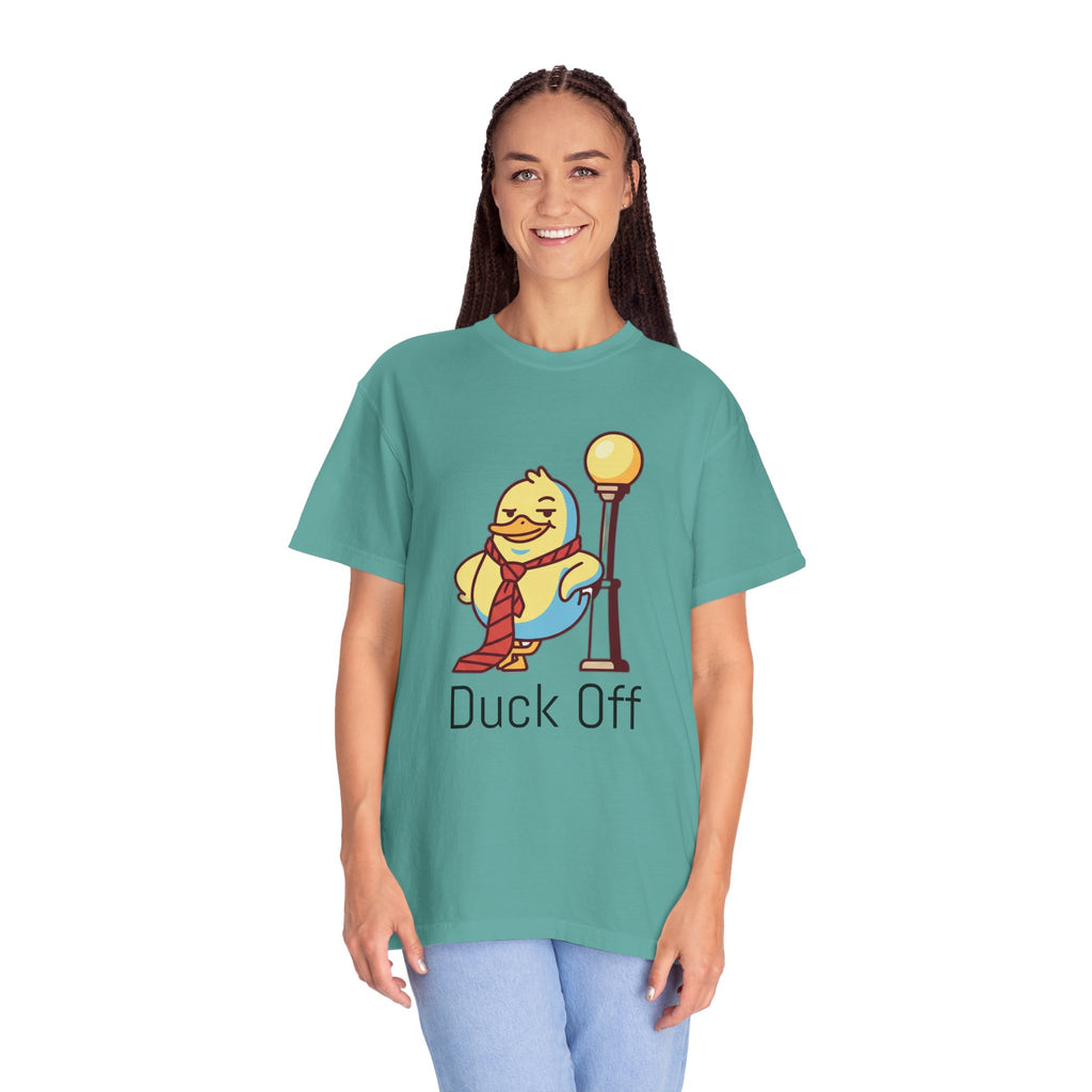 Duck Off T-Shirt — Kawaii Cheeky Duck in Red Tie - 100% Cotton