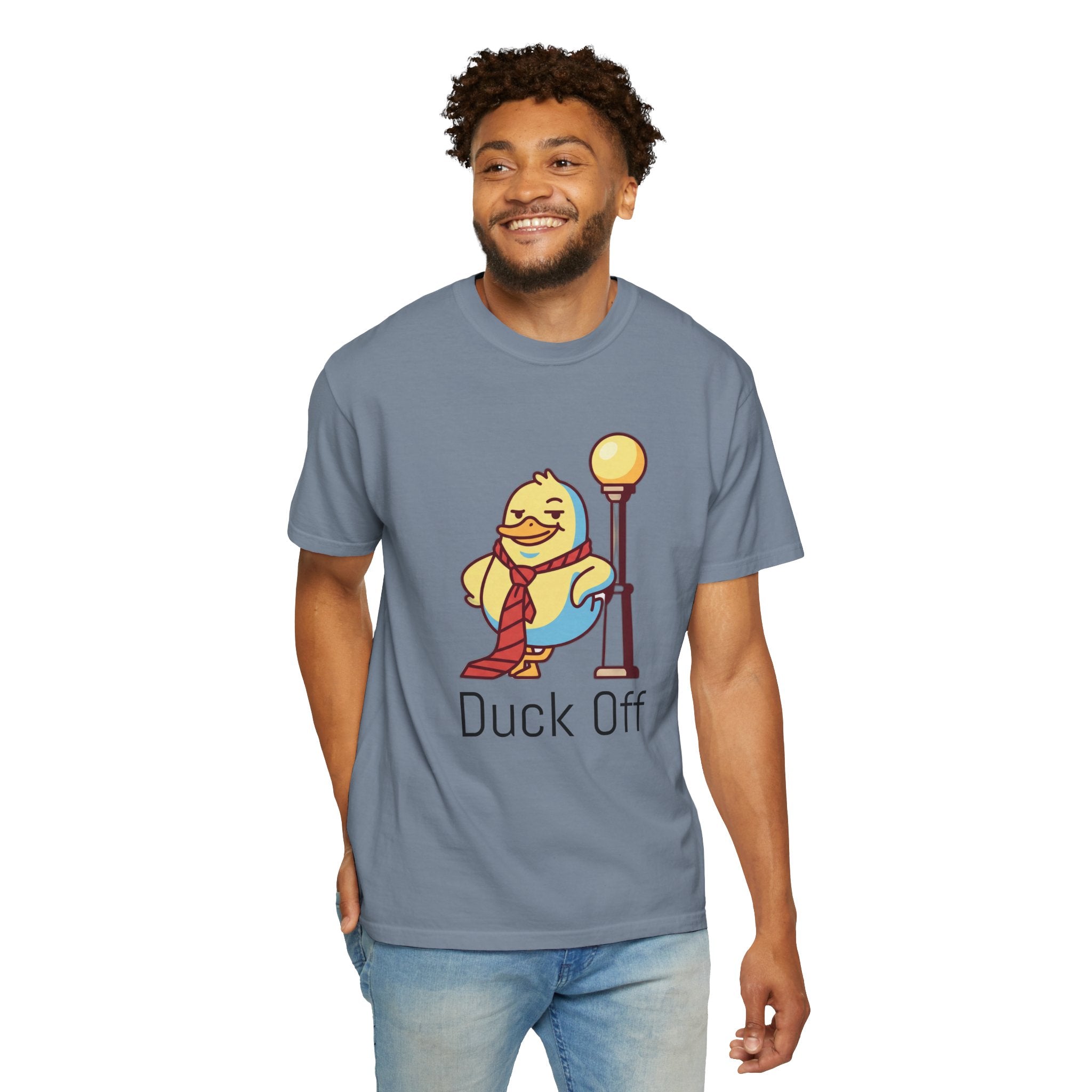 Duck Off T-Shirt — Kawaii Cheeky Duck in Red Tie - 100% Cotton