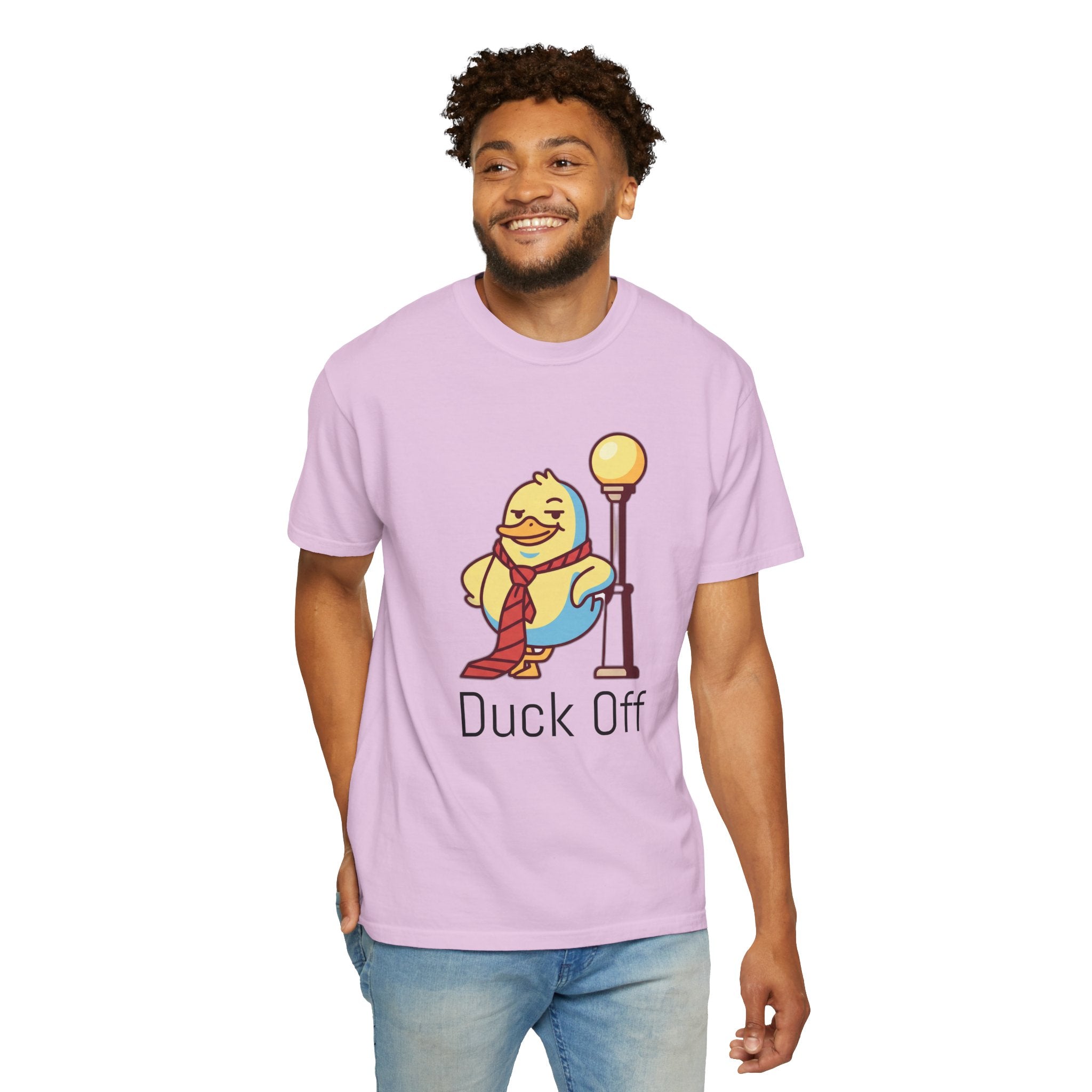 Duck Off T-Shirt — Kawaii Cheeky Duck in Red Tie - 100% Cotton