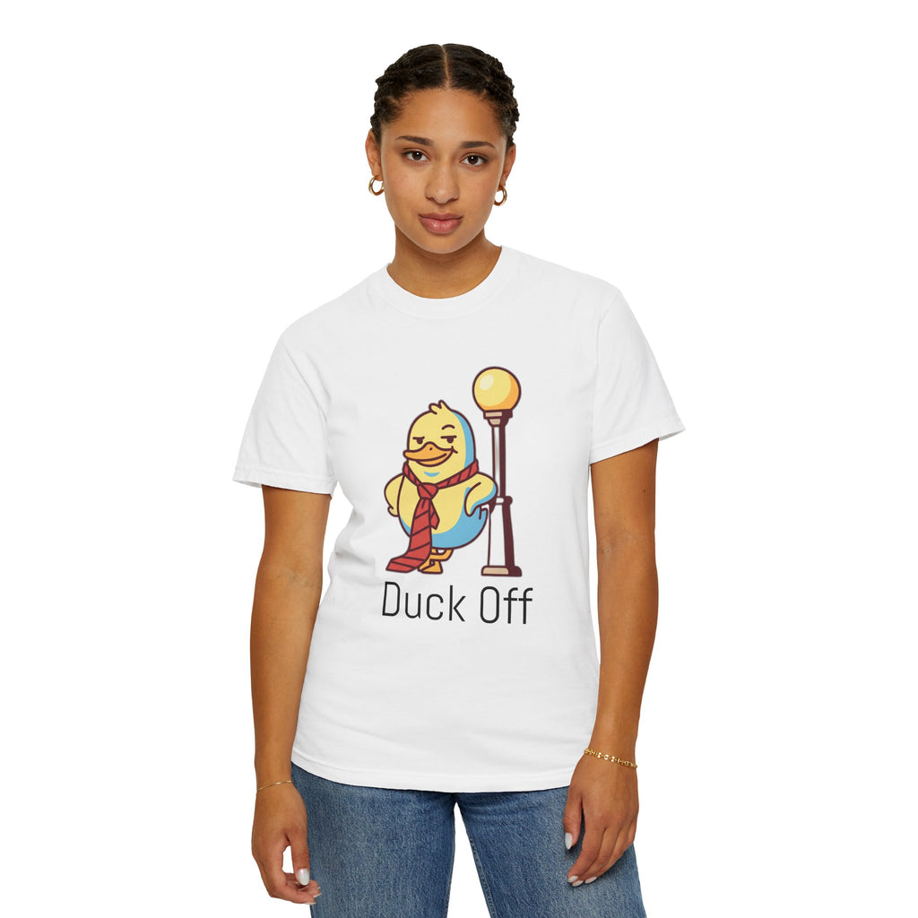 Duck Off T-Shirt — Kawaii Cheeky Duck in Red Tie - 100% Cotton