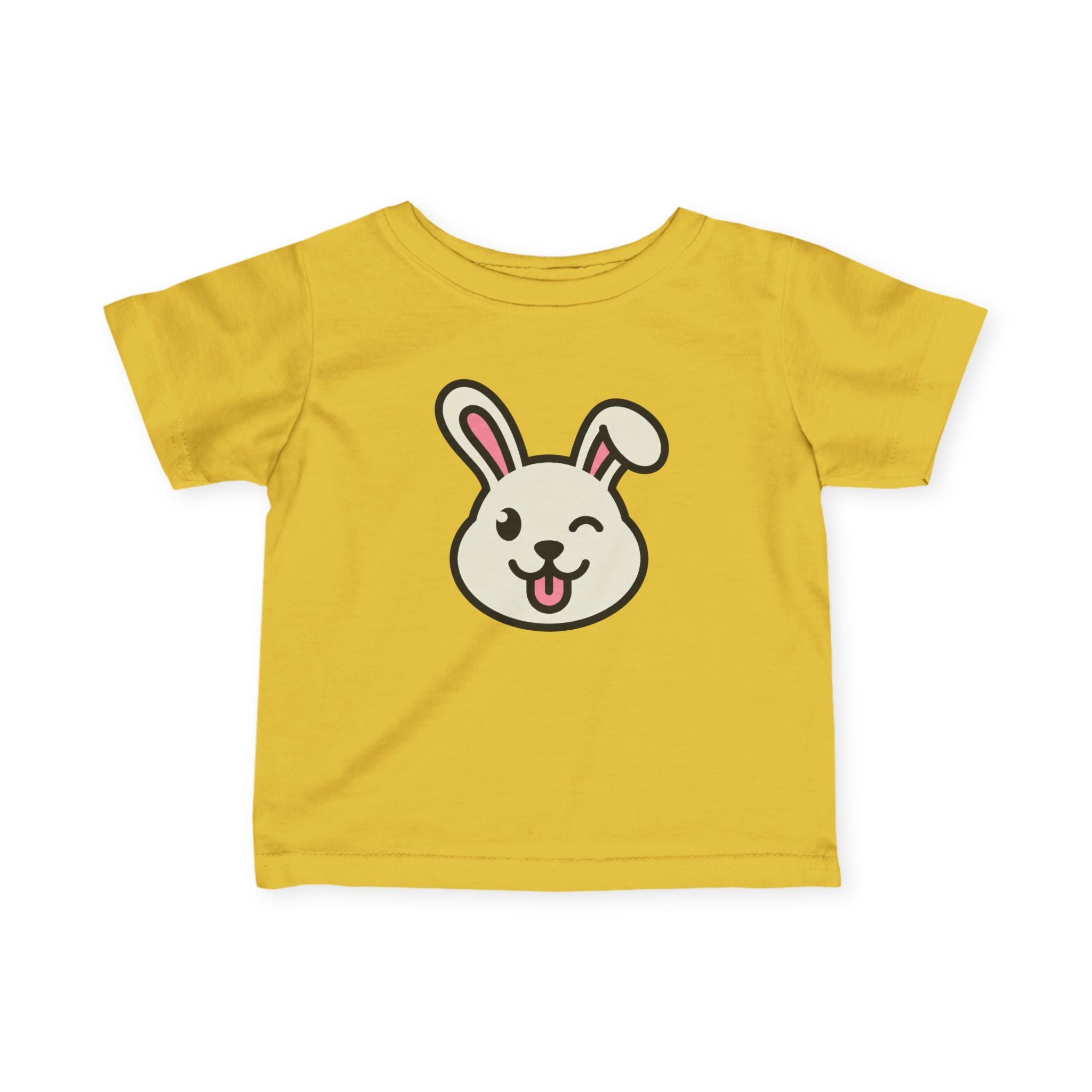 Cute Winking Bunny Infant Tee - Baby Graphic T Shirt - 100% Cotton