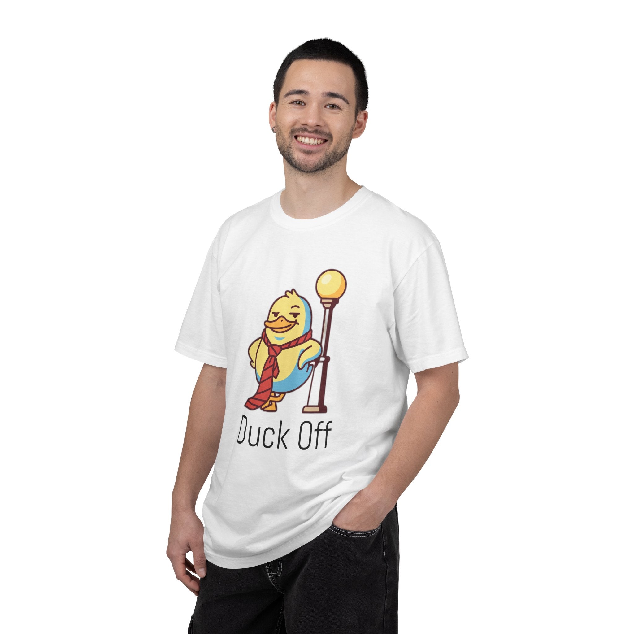 Duck Off T-Shirt — Kawaii Cheeky Duck in Red Tie - 100% Cotton