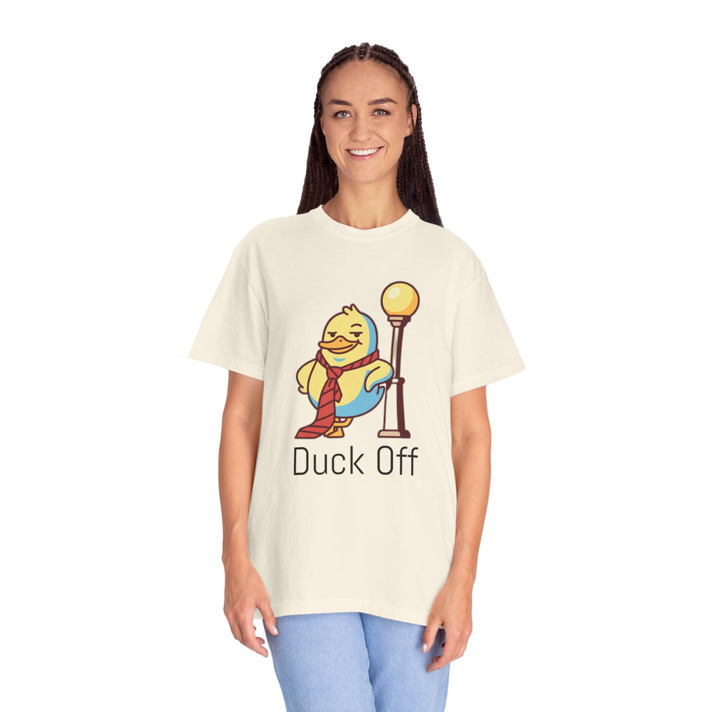 Duck Off T-Shirt — Kawaii Cheeky Duck in Red Tie - 100% Cotton