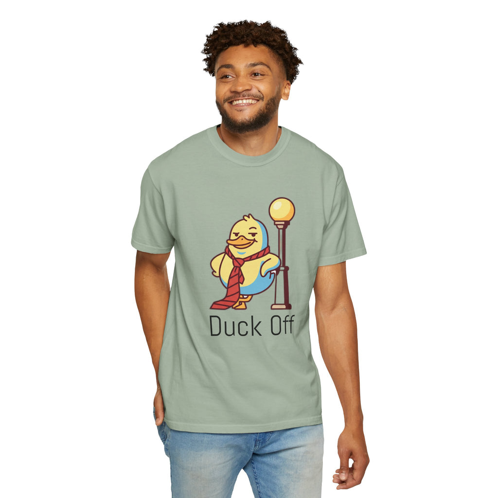 Duck Off T-Shirt — Kawaii Cheeky Duck in Red Tie - 100% Cotton