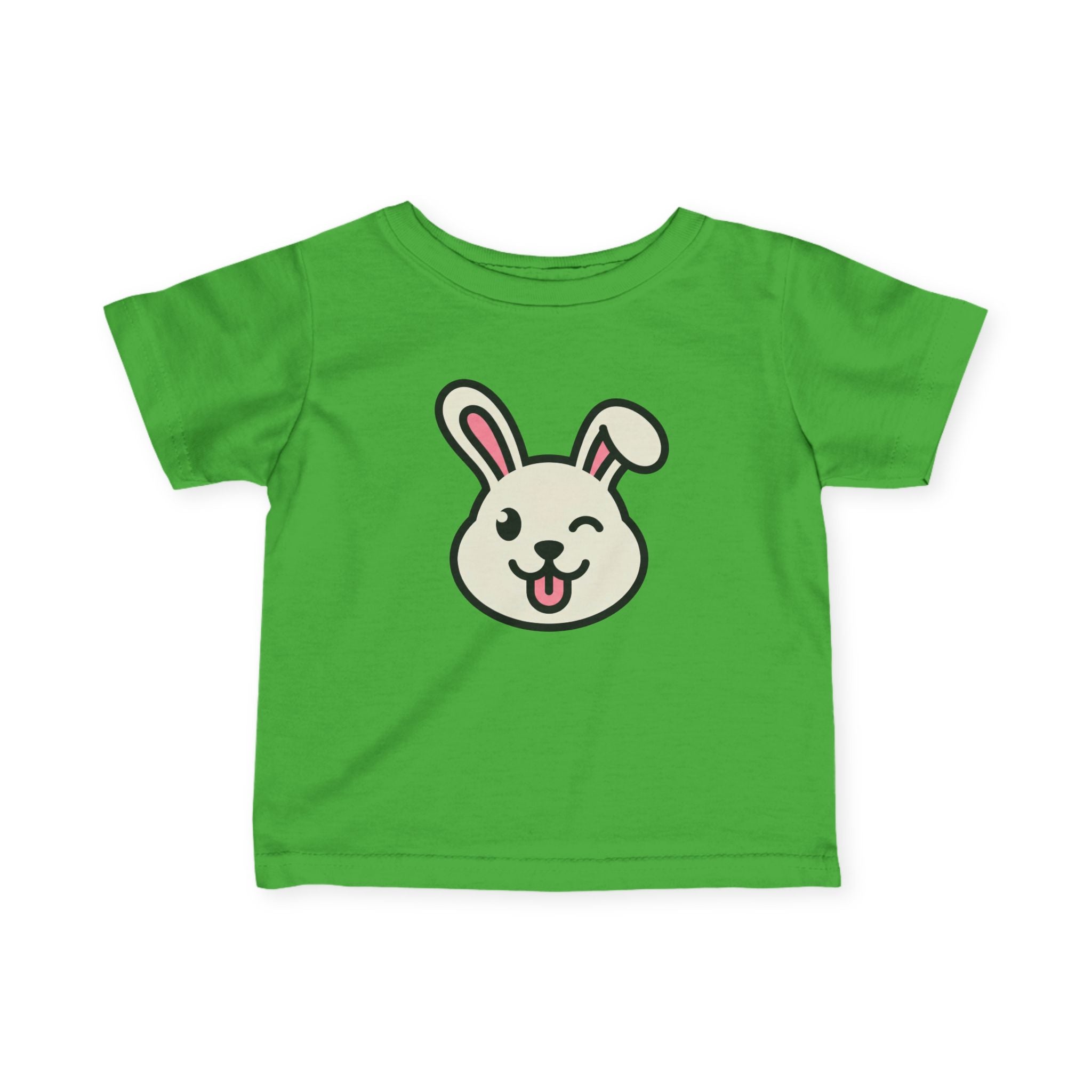 Cute Winking Bunny Infant Tee - Baby Graphic T Shirt - 100% Cotton