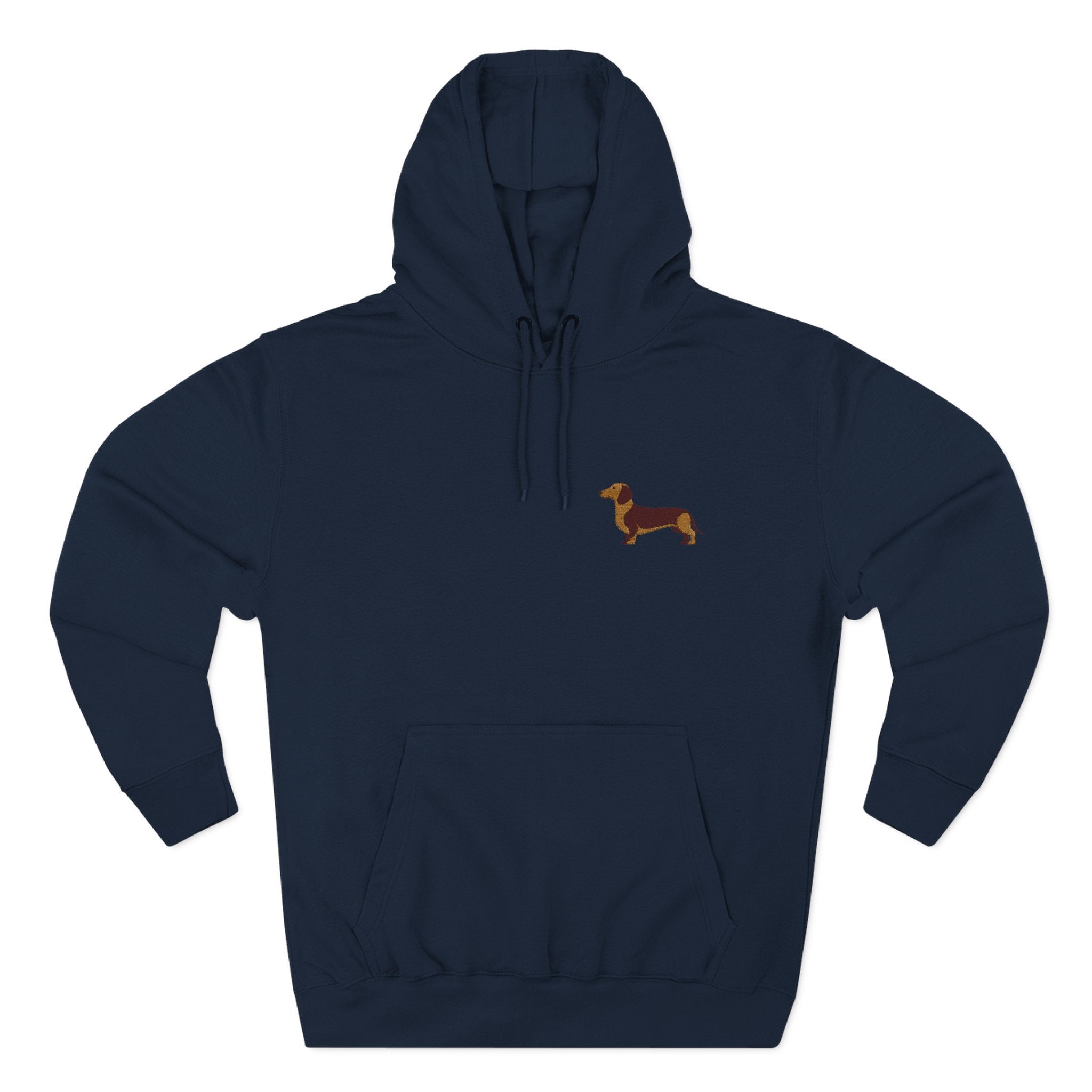 Dachshund Embroidered Hoodie — Minimal Cute Wiener Sauasage Dog Pullover
