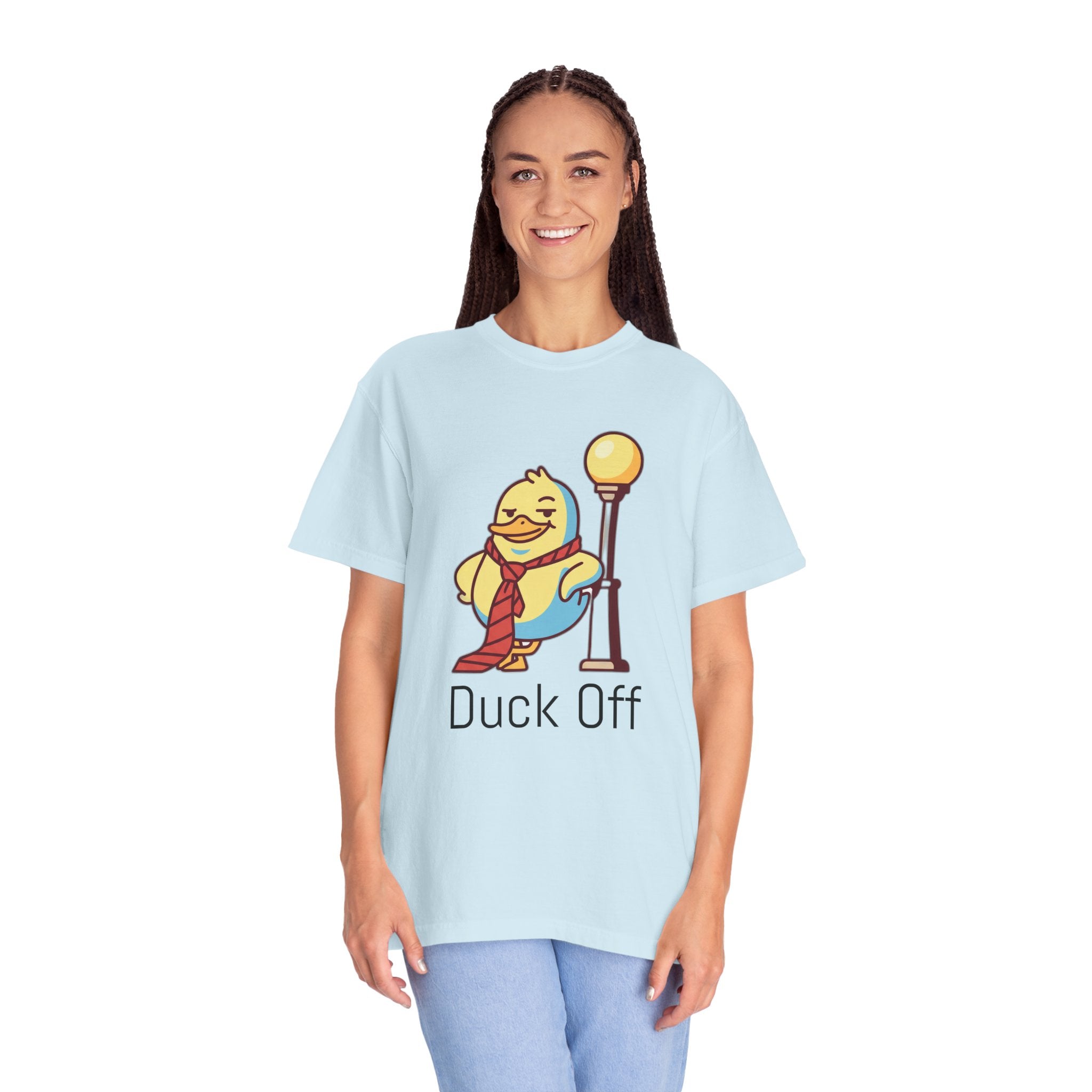 Duck Off T-Shirt — Kawaii Cheeky Duck in Red Tie - 100% Cotton