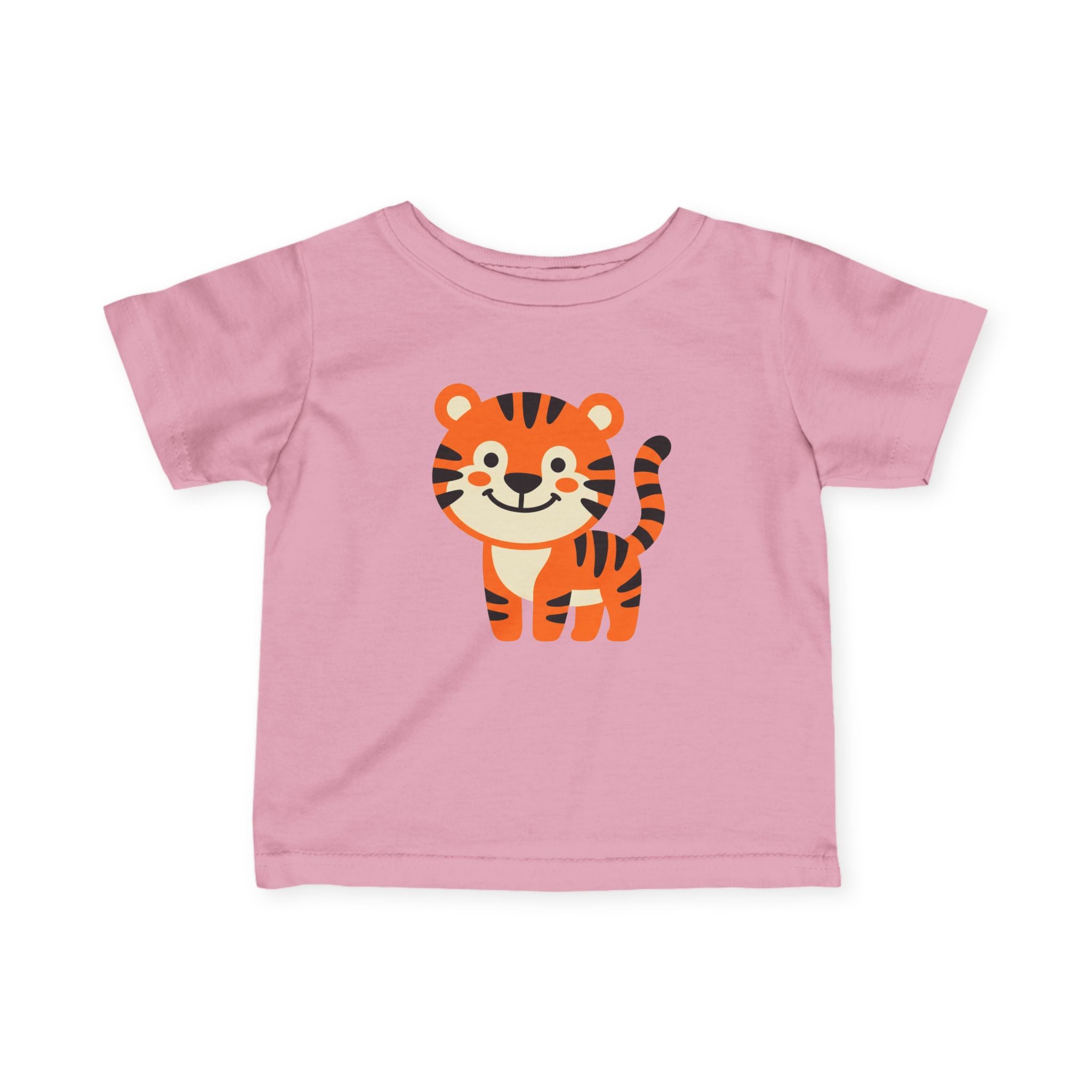 Infant Tee - Cute Smiling Tiger Baby Shirt | Toddler Jungle Animal Top - 100% Cotton - Various Colours