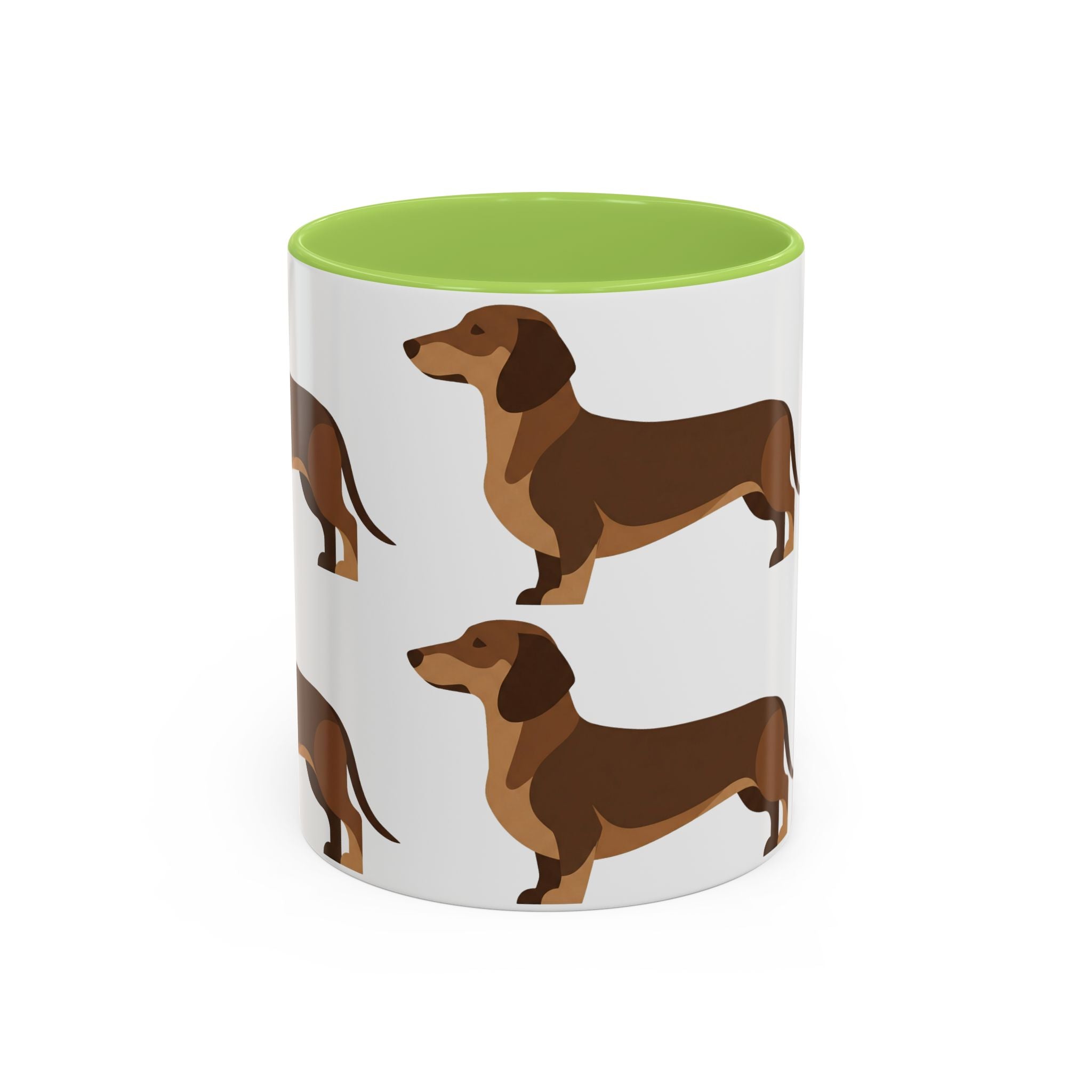 Dachshund Pattern Accent Coffee Mug — Cute Wiener Sausage Dog Ceramic Mug (11/15 oz)