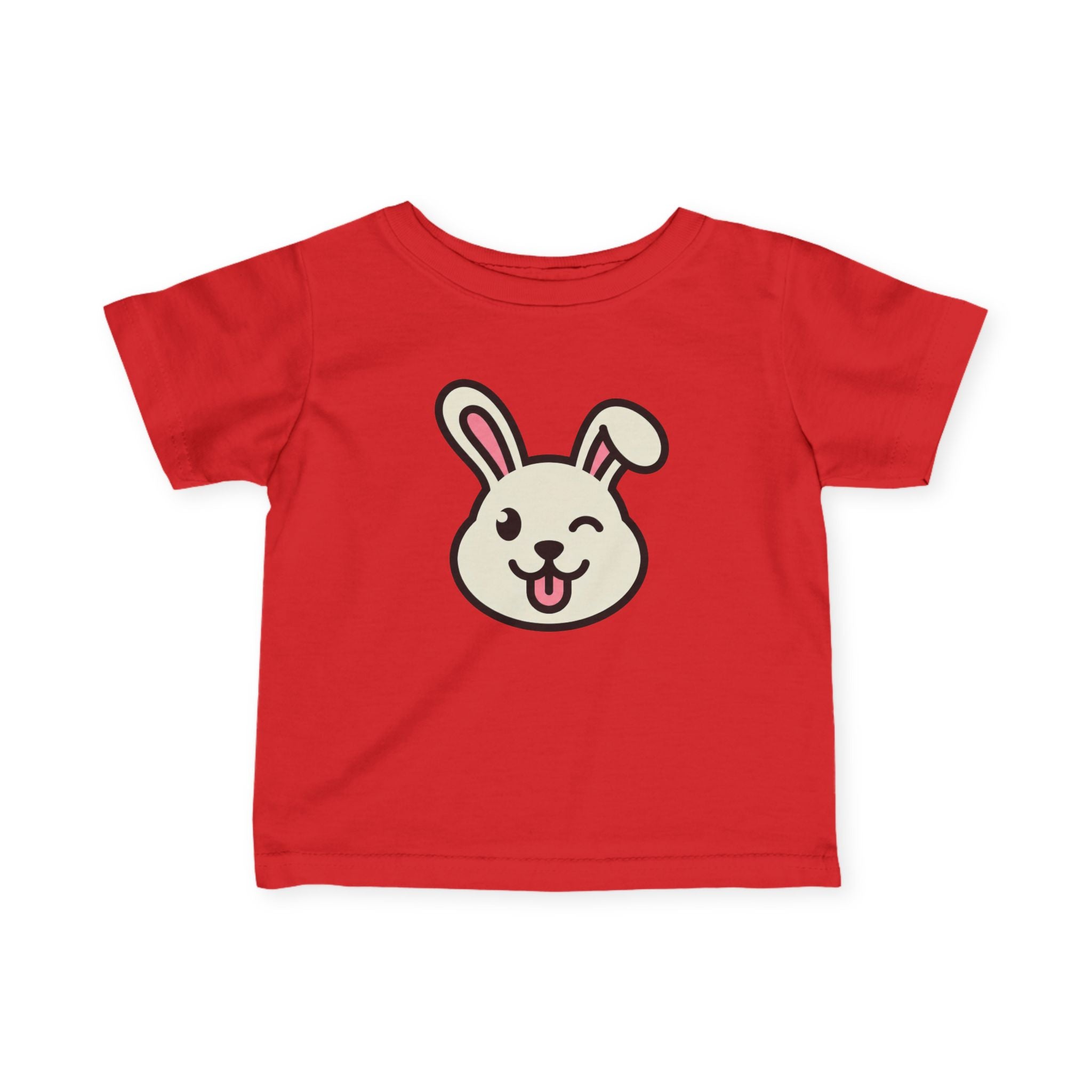 Cute Winking Bunny Infant Tee - Baby Graphic T Shirt - 100% Cotton
