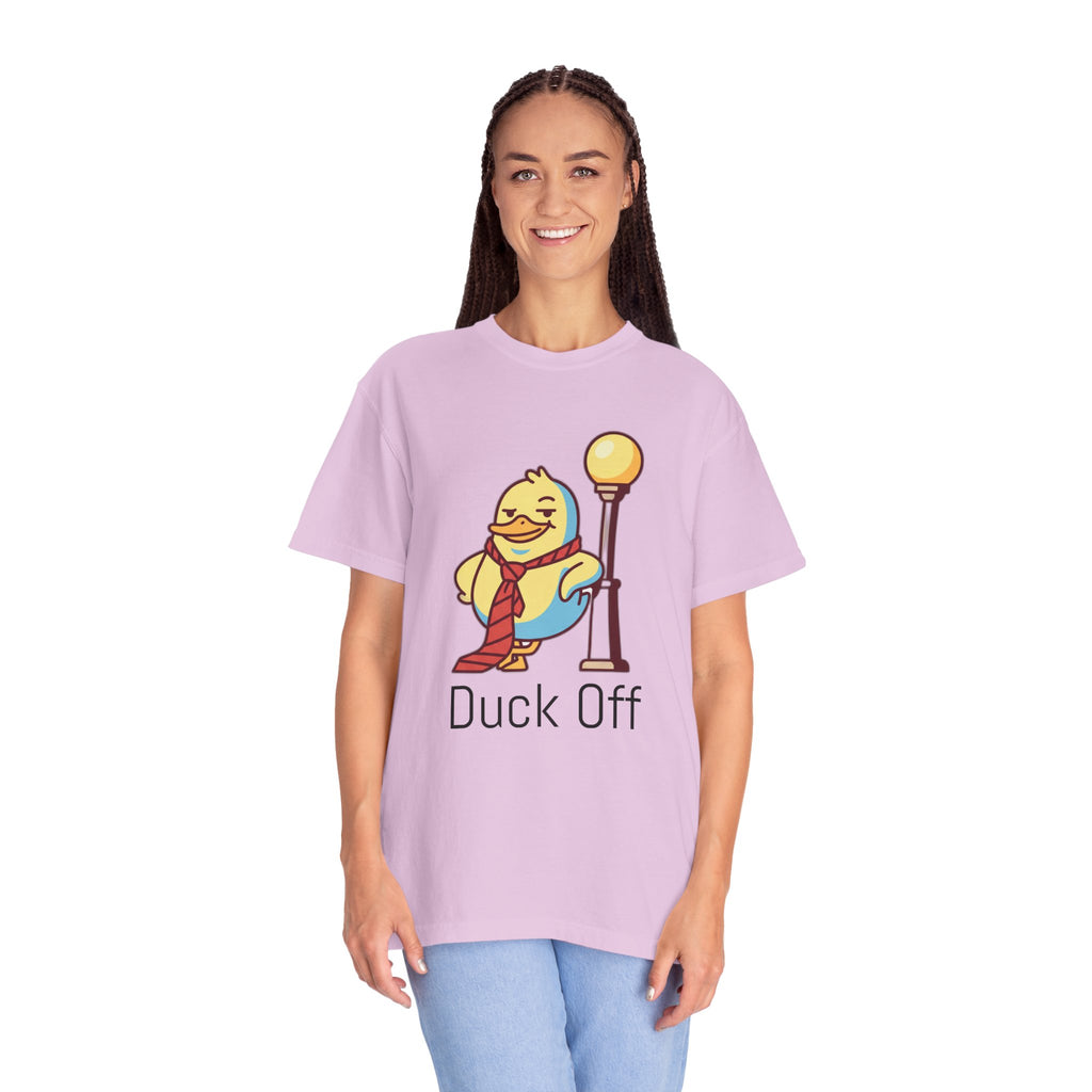 Duck Off T-Shirt — Kawaii Cheeky Duck in Red Tie - 100% Cotton