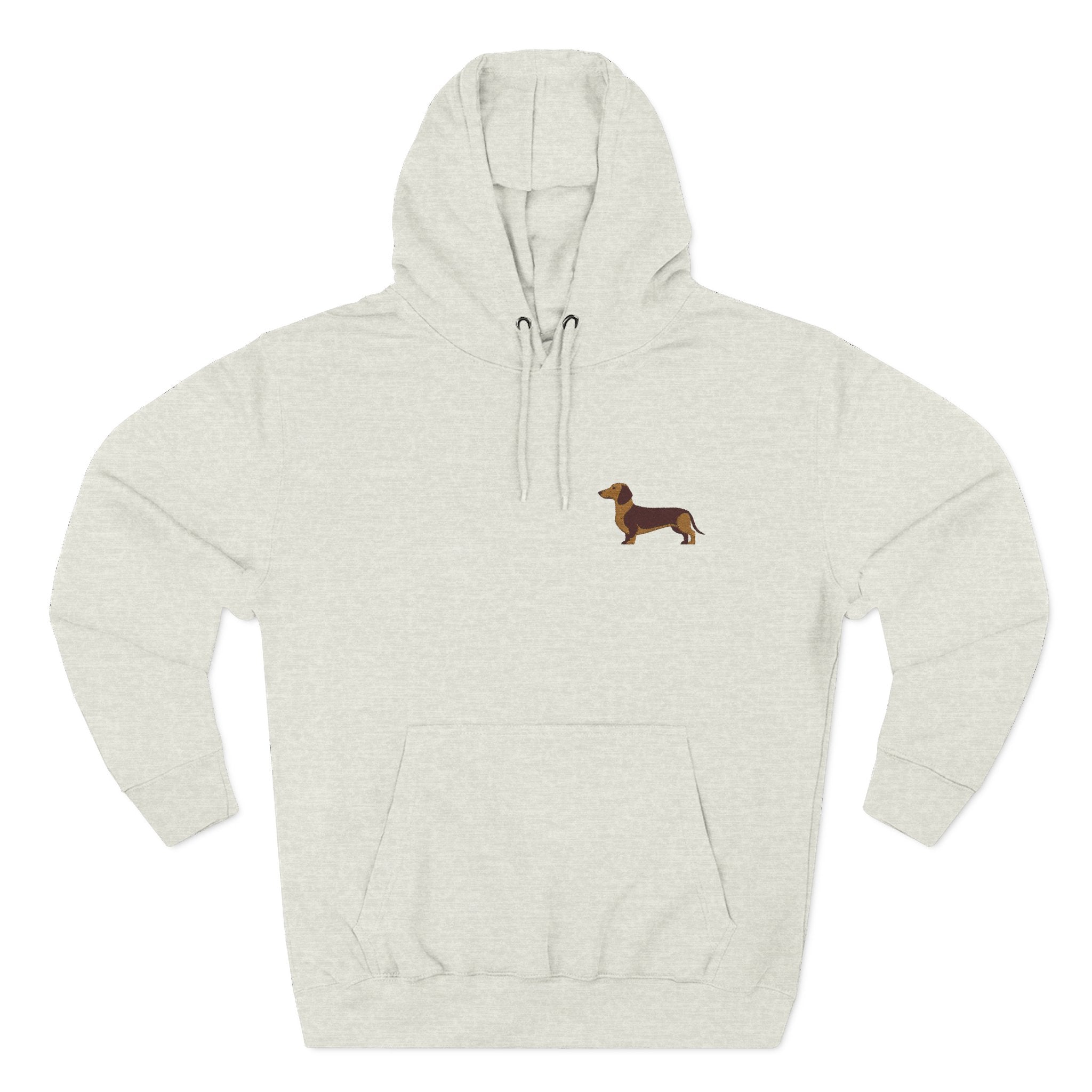 Dachshund Embroidered Hoodie — Minimal Cute Wiener Sauasage Dog Pullover