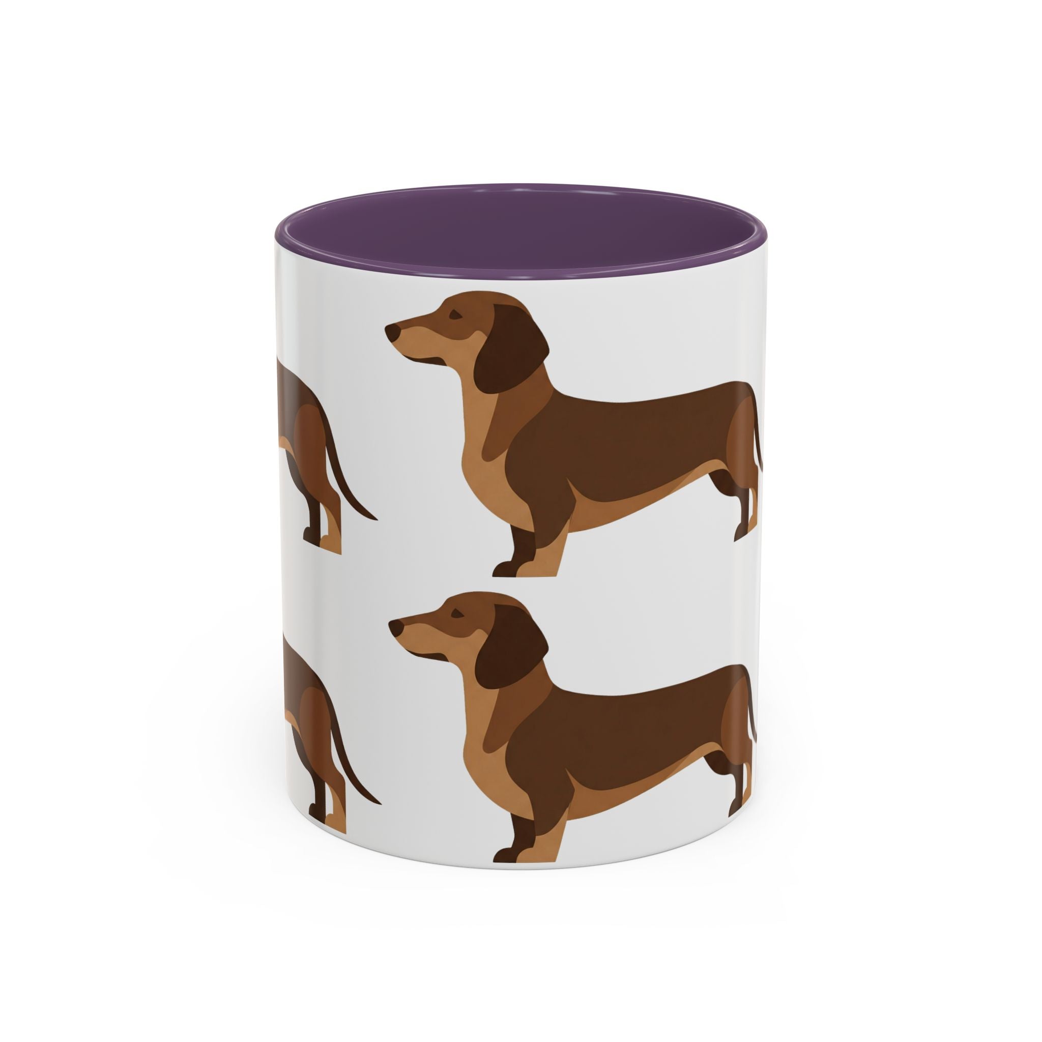 Dachshund Pattern Accent Coffee Mug — Cute Wiener Sausage Dog Ceramic Mug (11/15 oz)