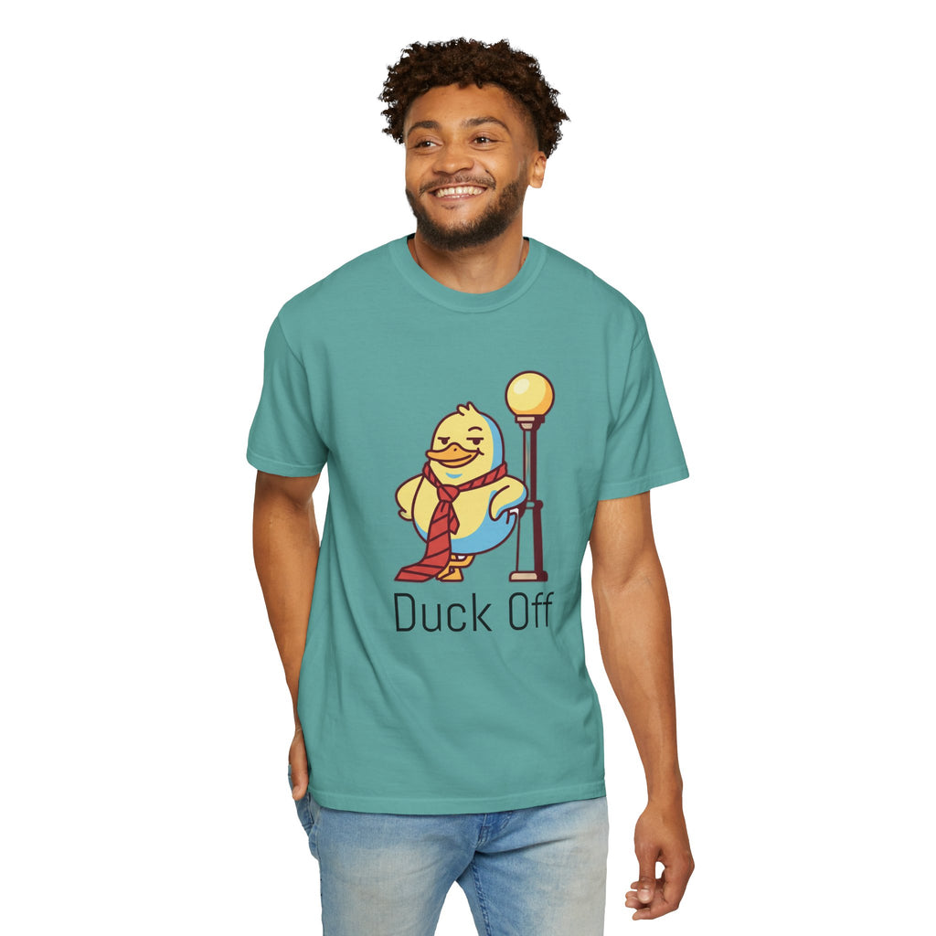 Duck Off T-Shirt — Kawaii Cheeky Duck in Red Tie - 100% Cotton