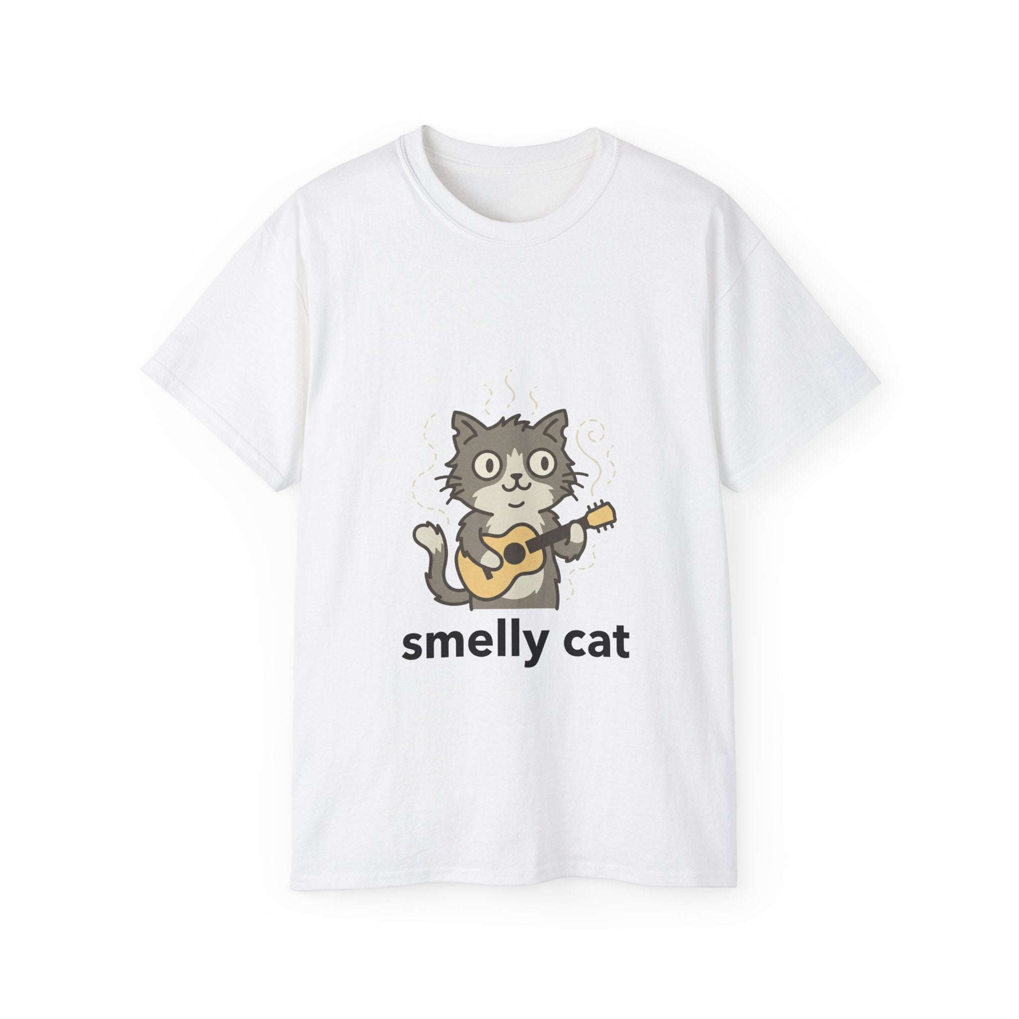 Smelly Cat Guitar Cat T-Shirt - Funny Friends Parody Tee for Fans - 100% Cotton