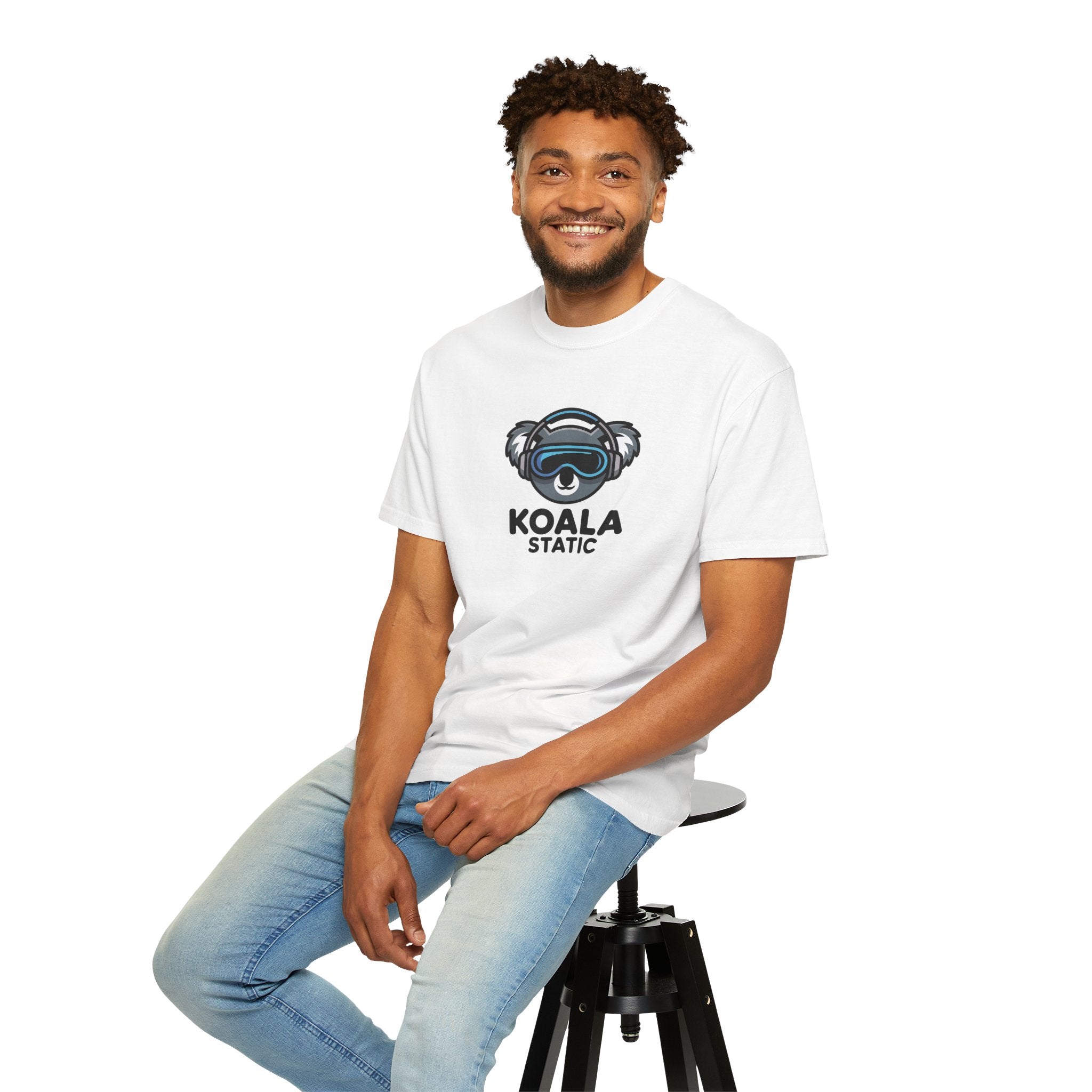 Koala Static Headphones Tee — Retro 90s Chill Graphic T-Shirt - 100% Cotton