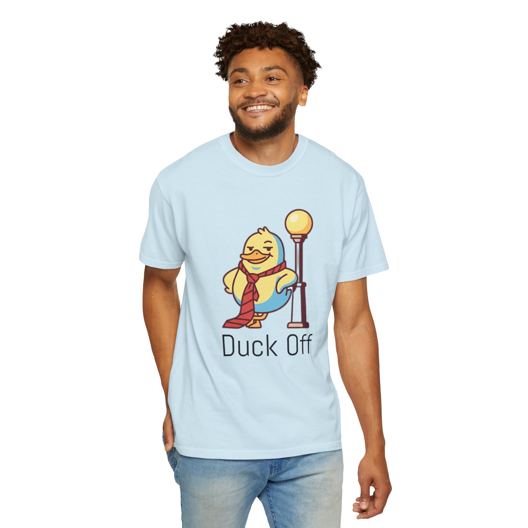Duck Off T-Shirt — Kawaii Cheeky Duck in Red Tie - 100% Cotton
