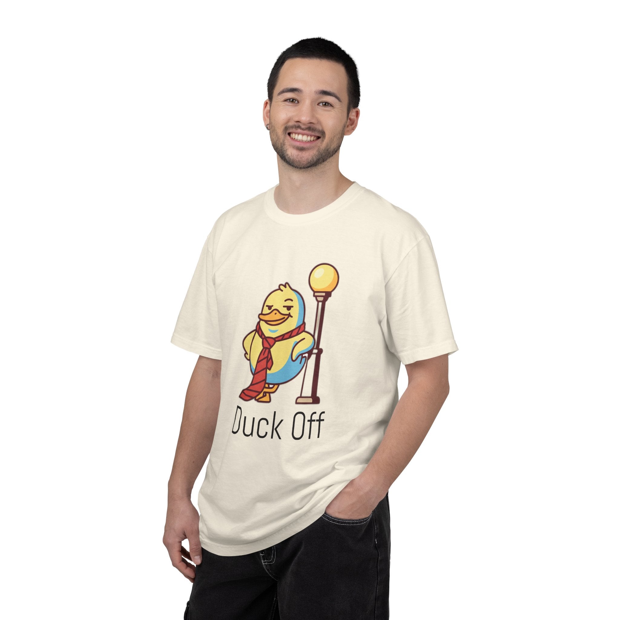 Duck Off T-Shirt — Kawaii Cheeky Duck in Red Tie - 100% Cotton