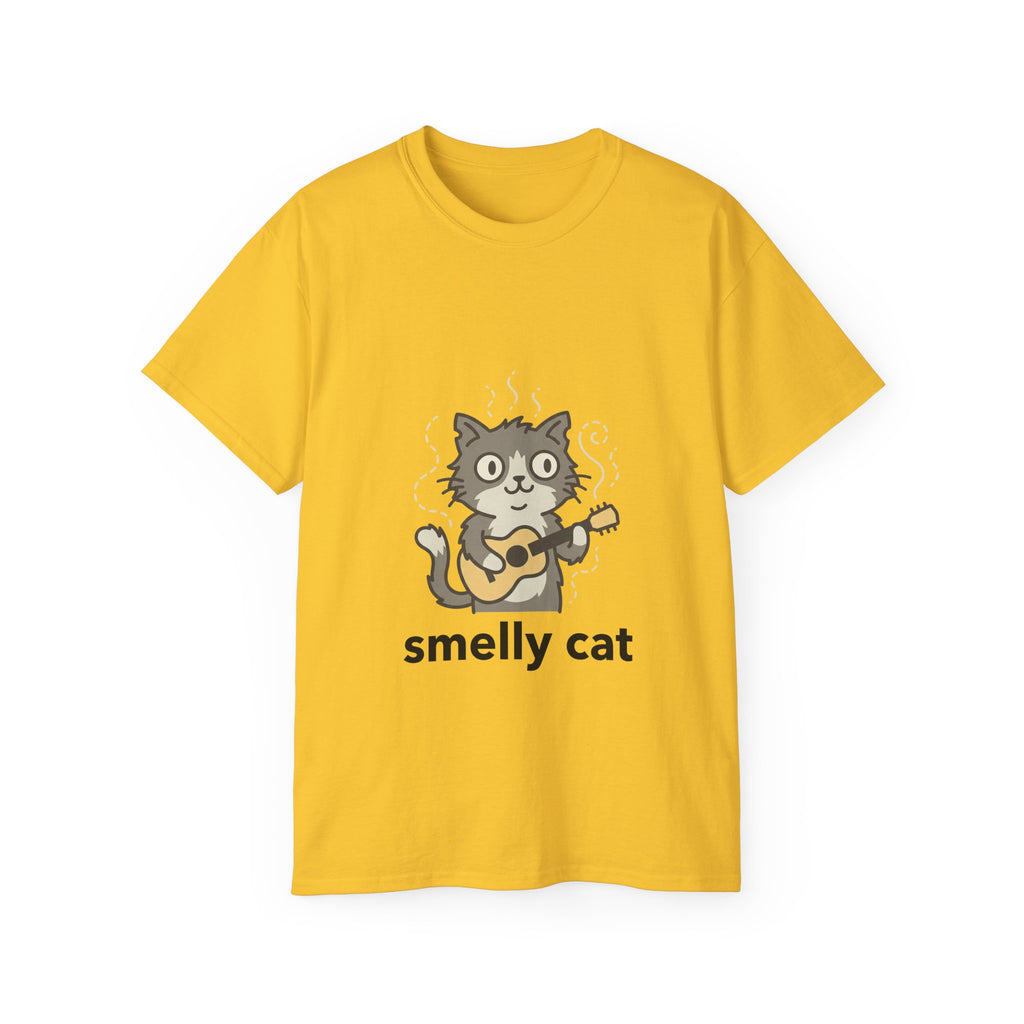 Smelly Cat Guitar Cat T-Shirt - Funny Friends Parody Tee for Fans - 100% Cotton