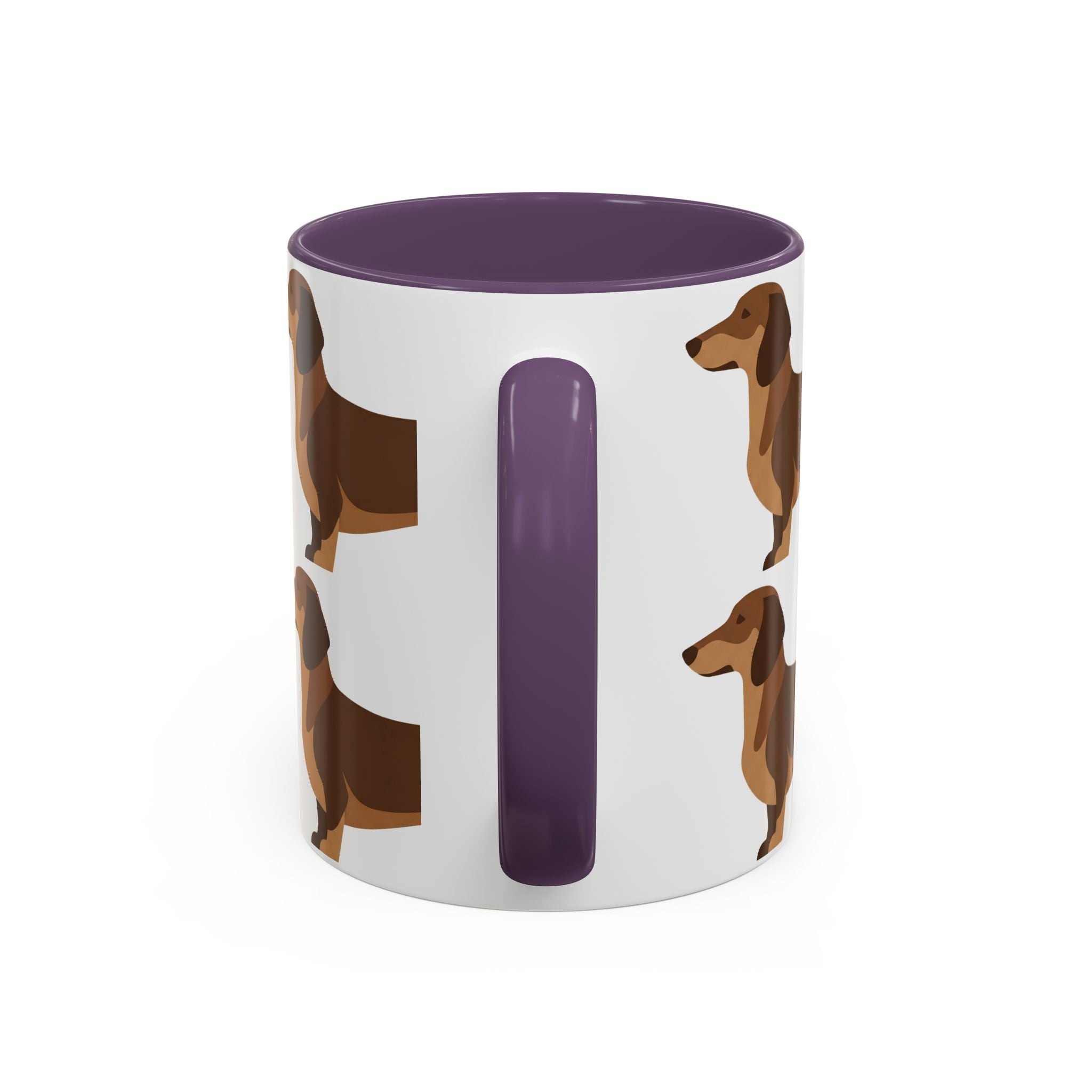 Dachshund Pattern Accent Coffee Mug — Cute Wiener Sausage Dog Ceramic Mug (11/15 oz)