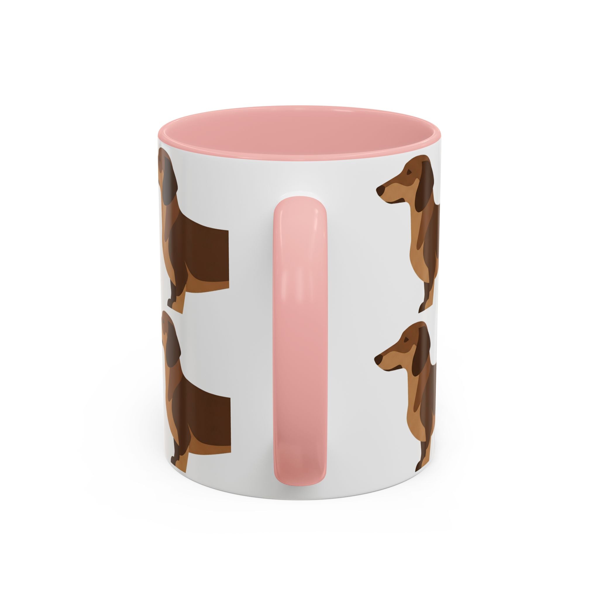 Dachshund Pattern Accent Coffee Mug — Cute Wiener Sausage Dog Ceramic Mug (11/15 oz)