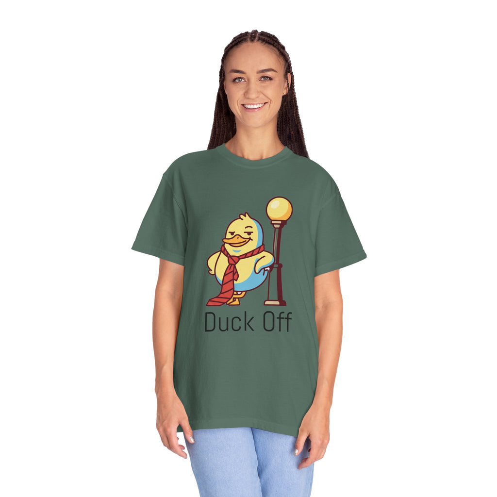 Duck Off T-Shirt — Kawaii Cheeky Duck in Red Tie - 100% Cotton