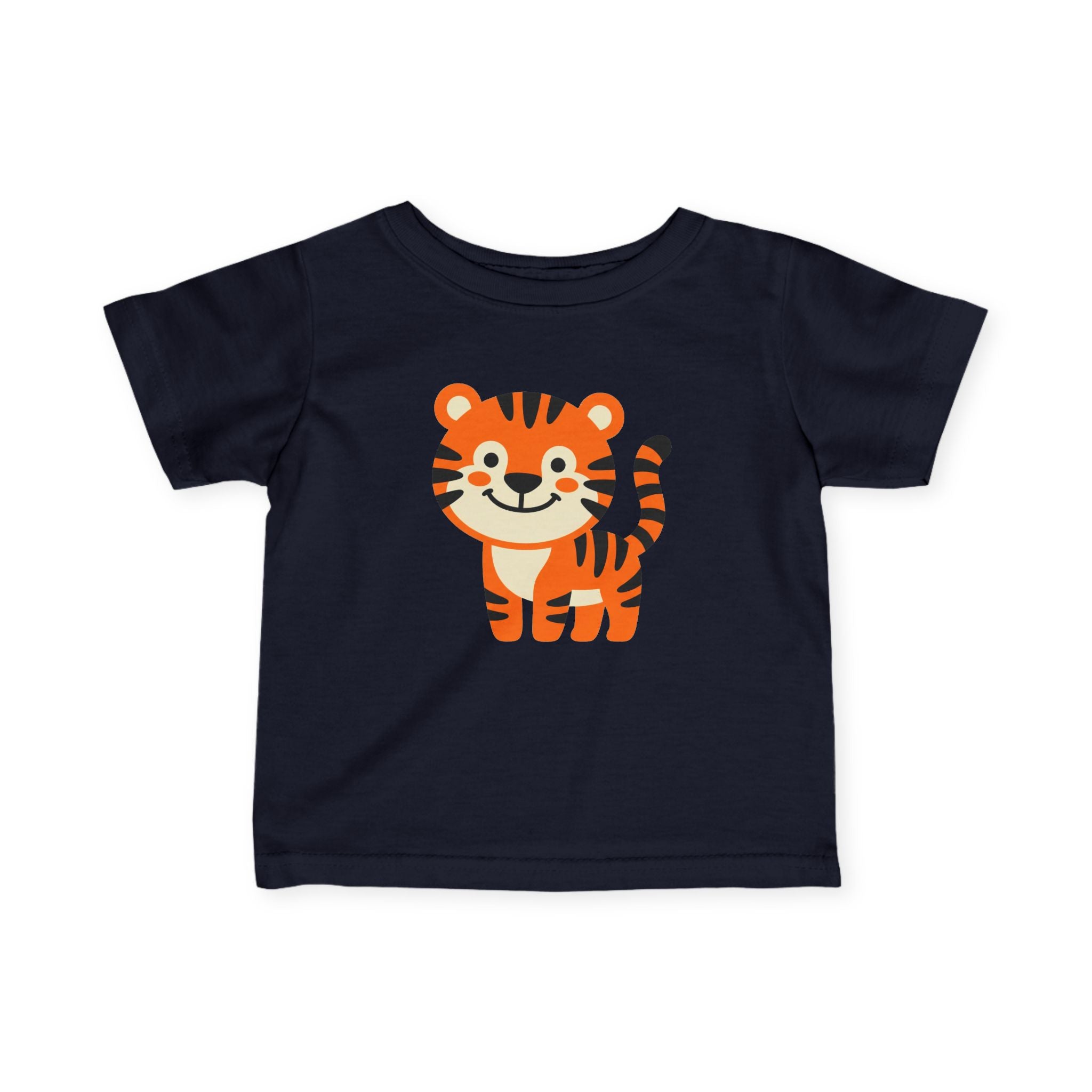 Infant Tee - Cute Smiling Tiger Baby Shirt | Toddler Jungle Animal Top - 100% Cotton - Various Colours