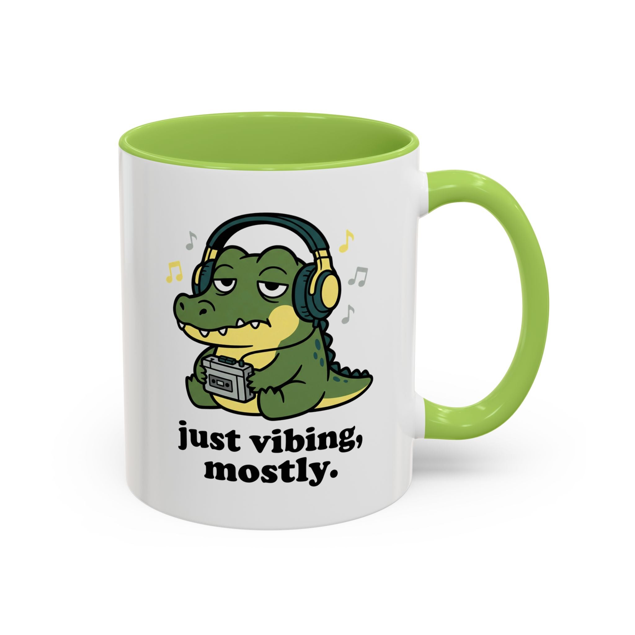 Just Vibing Mostly Mug - Cute Alligator Coffee Cup (11/15oz)