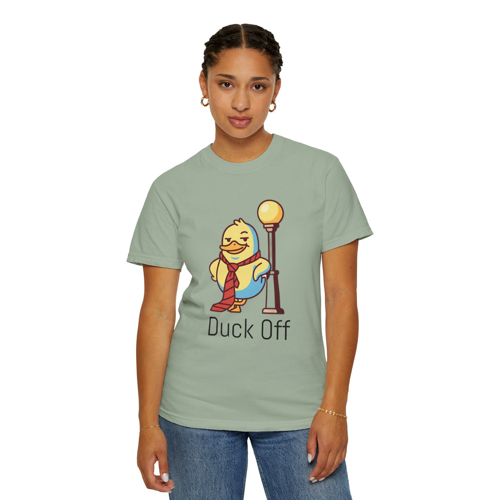 Duck Off T-Shirt — Kawaii Cheeky Duck in Red Tie - 100% Cotton