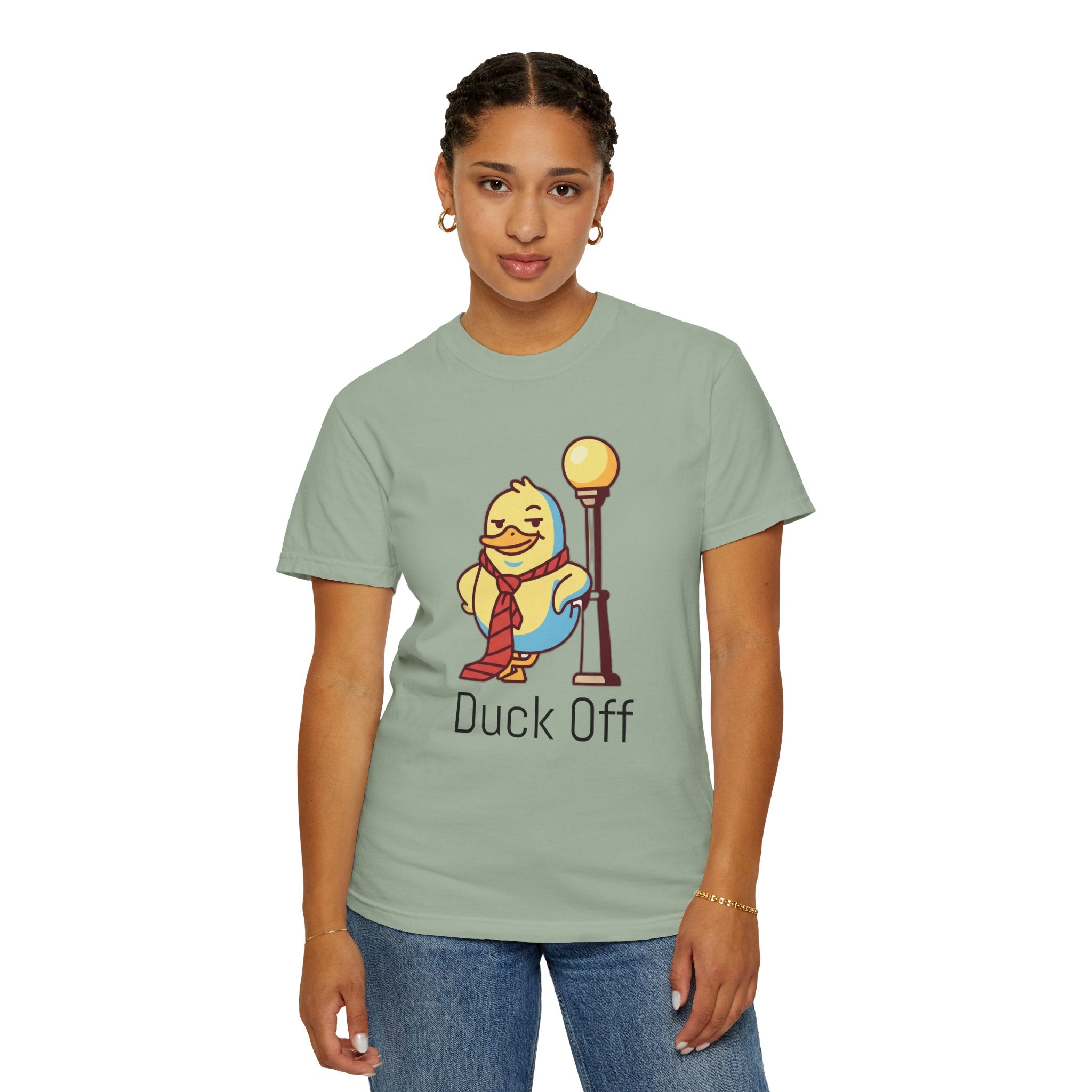 Duck Off T-Shirt — Kawaii Cheeky Duck in Red Tie - 100% Cotton