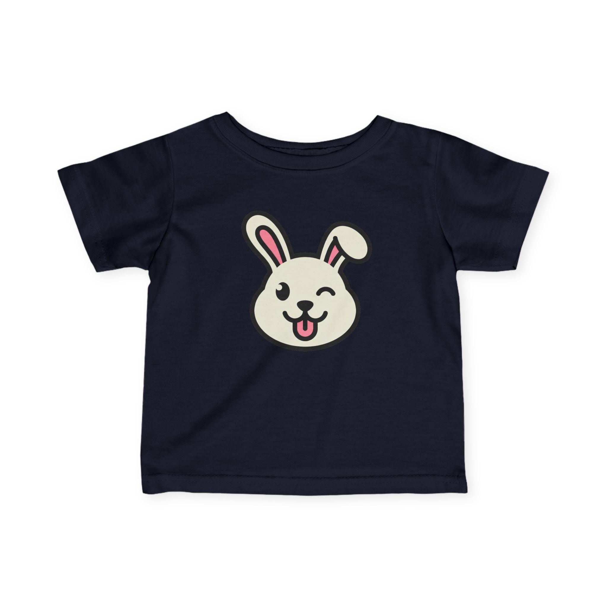 Cute Winking Bunny Infant Tee - Baby Graphic T Shirt - 100% Cotton