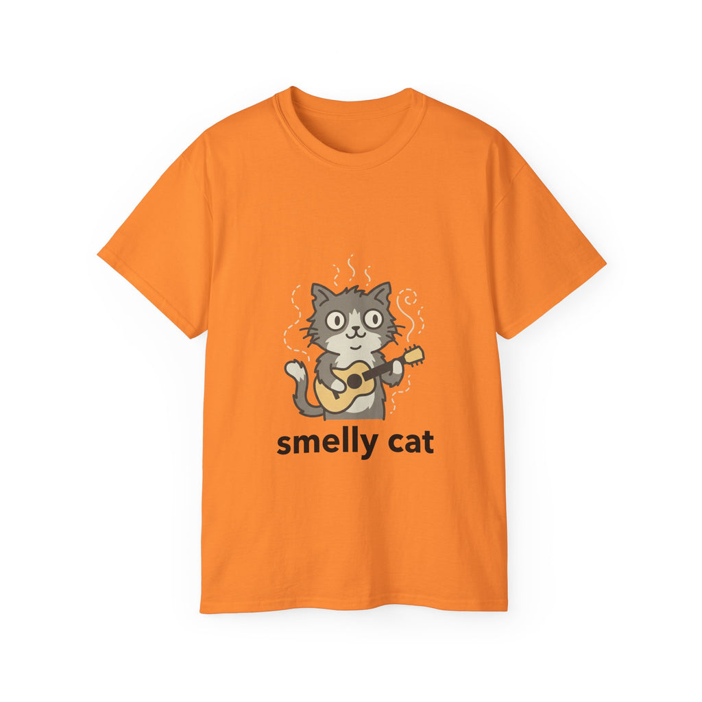 Smelly Cat Guitar Cat T-Shirt - Funny Friends Parody Tee for Fans - 100% Cotton