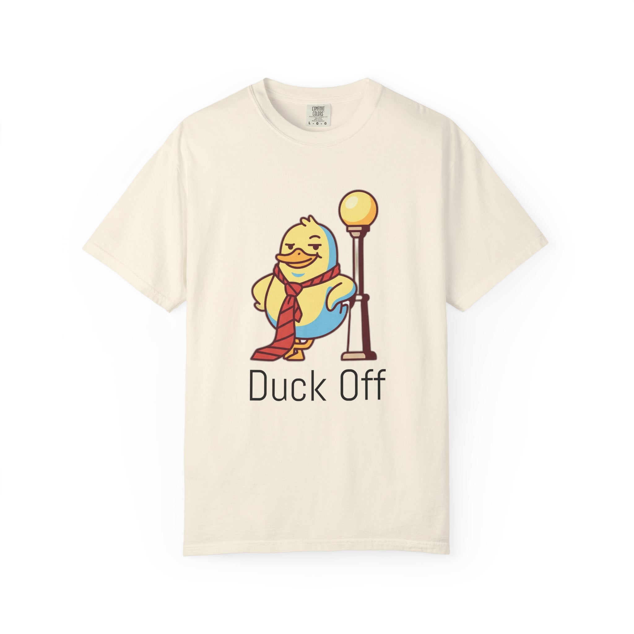 Duck Off T-Shirt — Kawaii Cheeky Duck in Red Tie - 100% Cotton