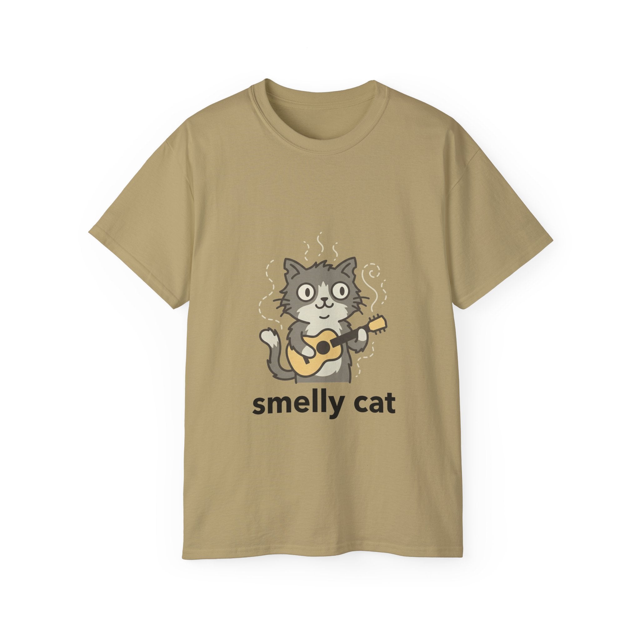 Smelly Cat Guitar Cat T-Shirt - Funny Friends Parody Tee for Fans - 100% Cotton