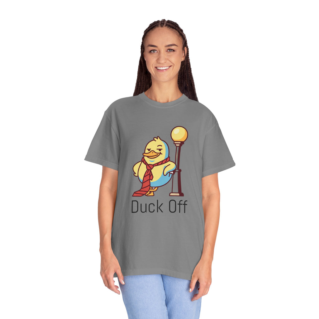 Duck Off T-Shirt — Kawaii Cheeky Duck in Red Tie - 100% Cotton