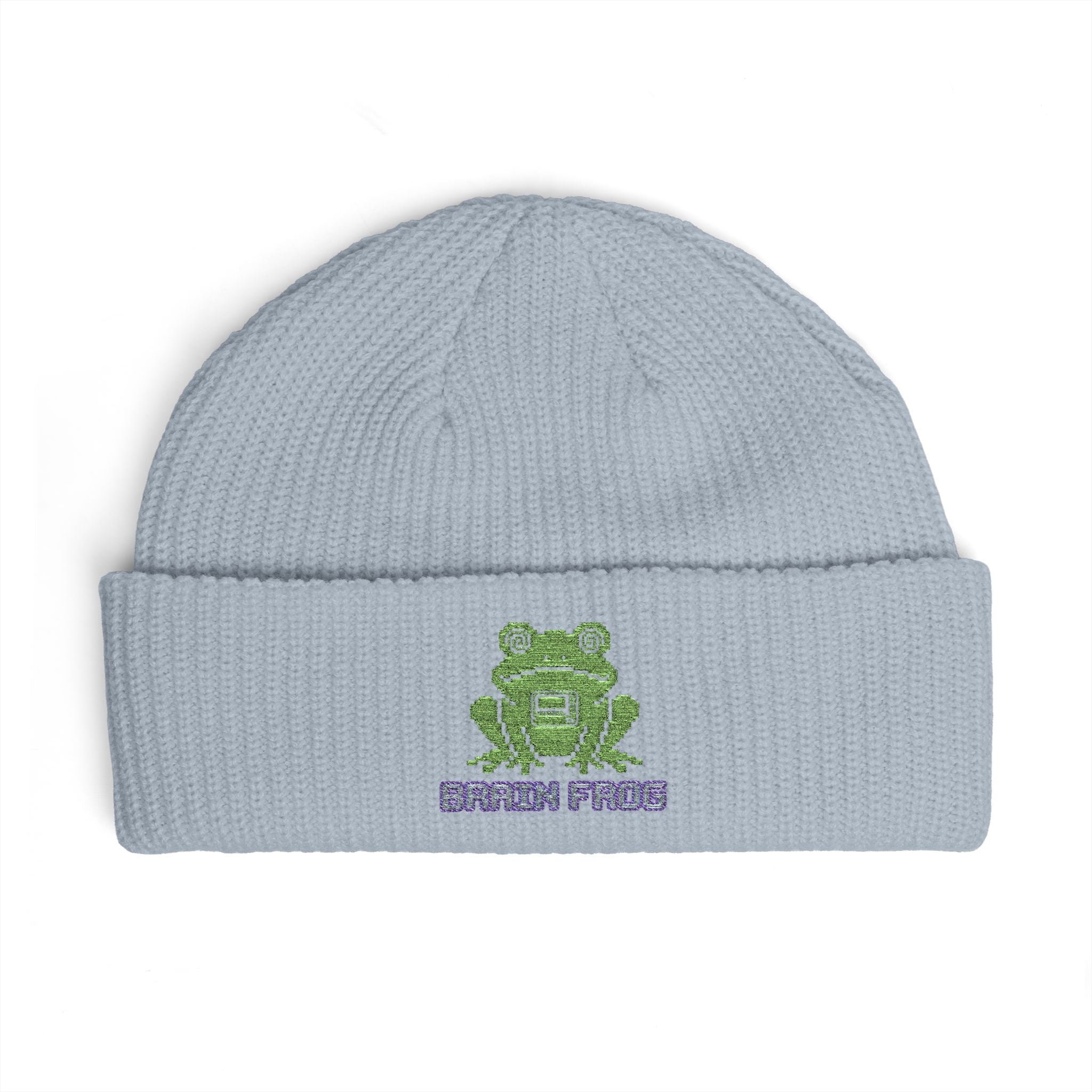 Copy of Embroidered 'Brain Frog' Cuff Beanie