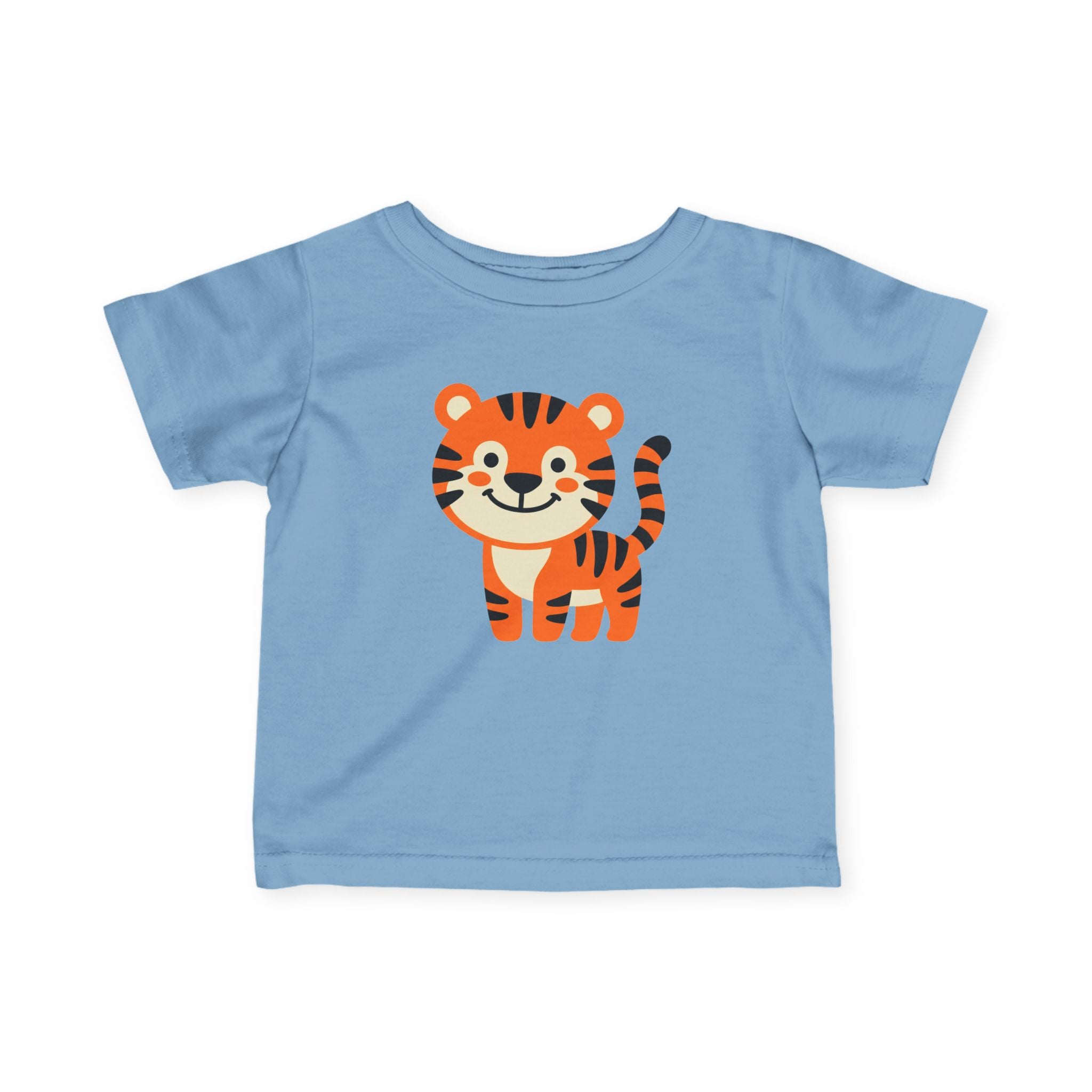 Infant Tee - Cute Smiling Tiger Baby Shirt | Toddler Jungle Animal Top - 100% Cotton - Various Colours
