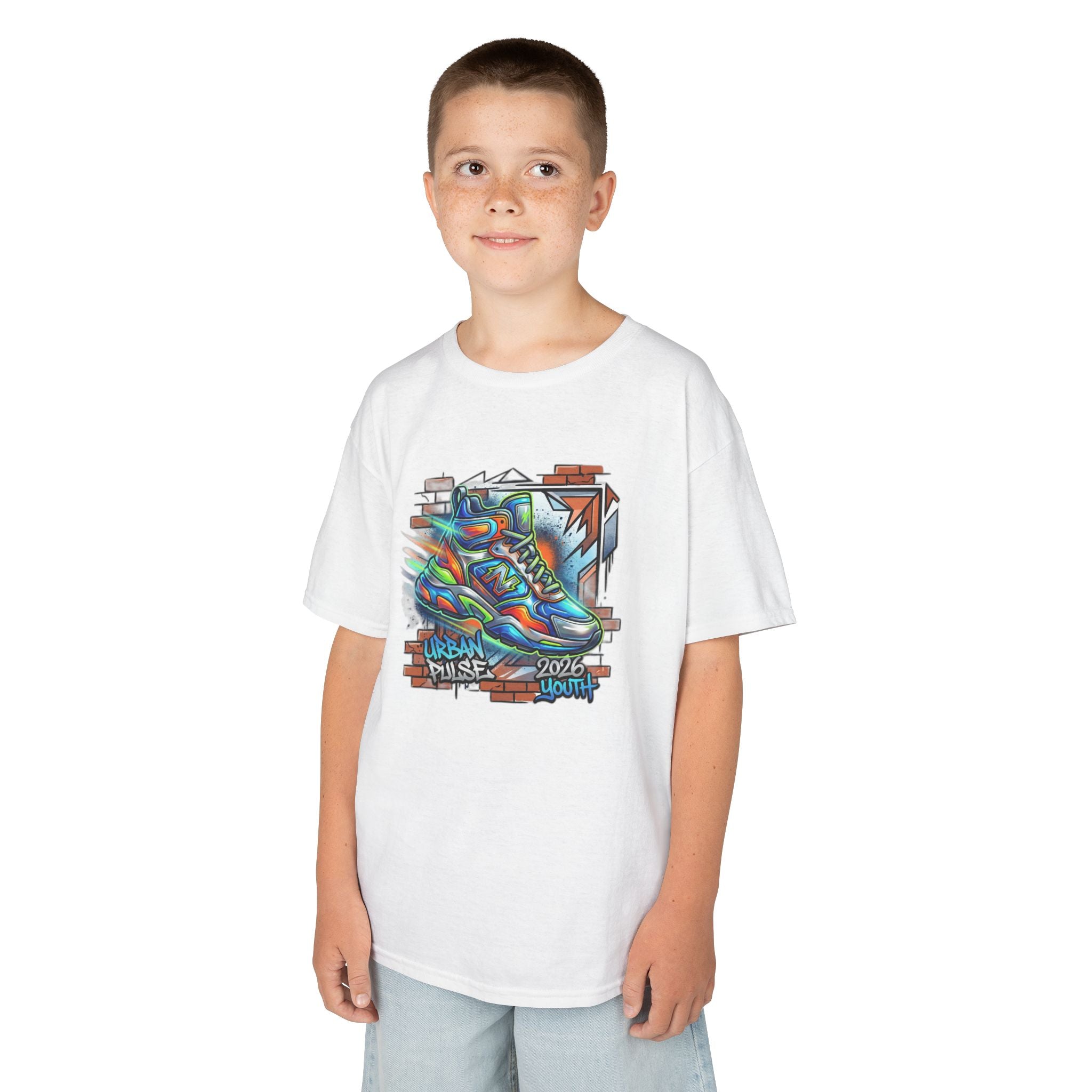 Kids Urban Trainer Tee — Graffiti Street Sneaker Design - 100% Cotton