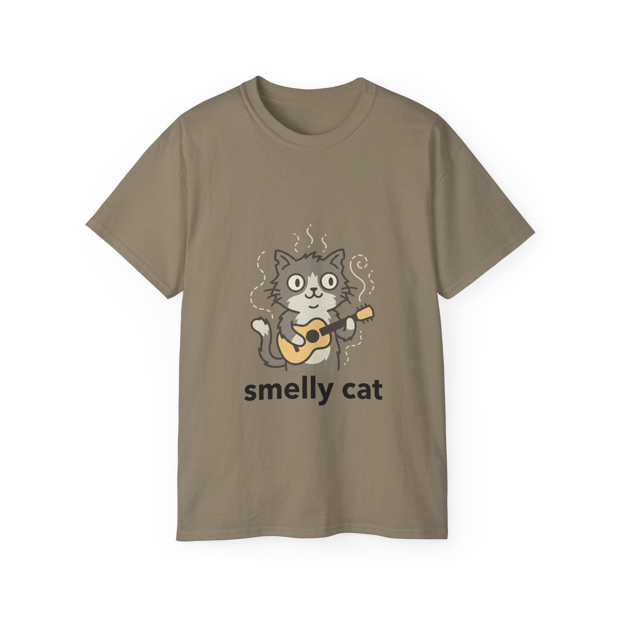 Smelly Cat Guitar Cat T-Shirt - Funny Friends Parody Tee for Fans - 100% Cotton