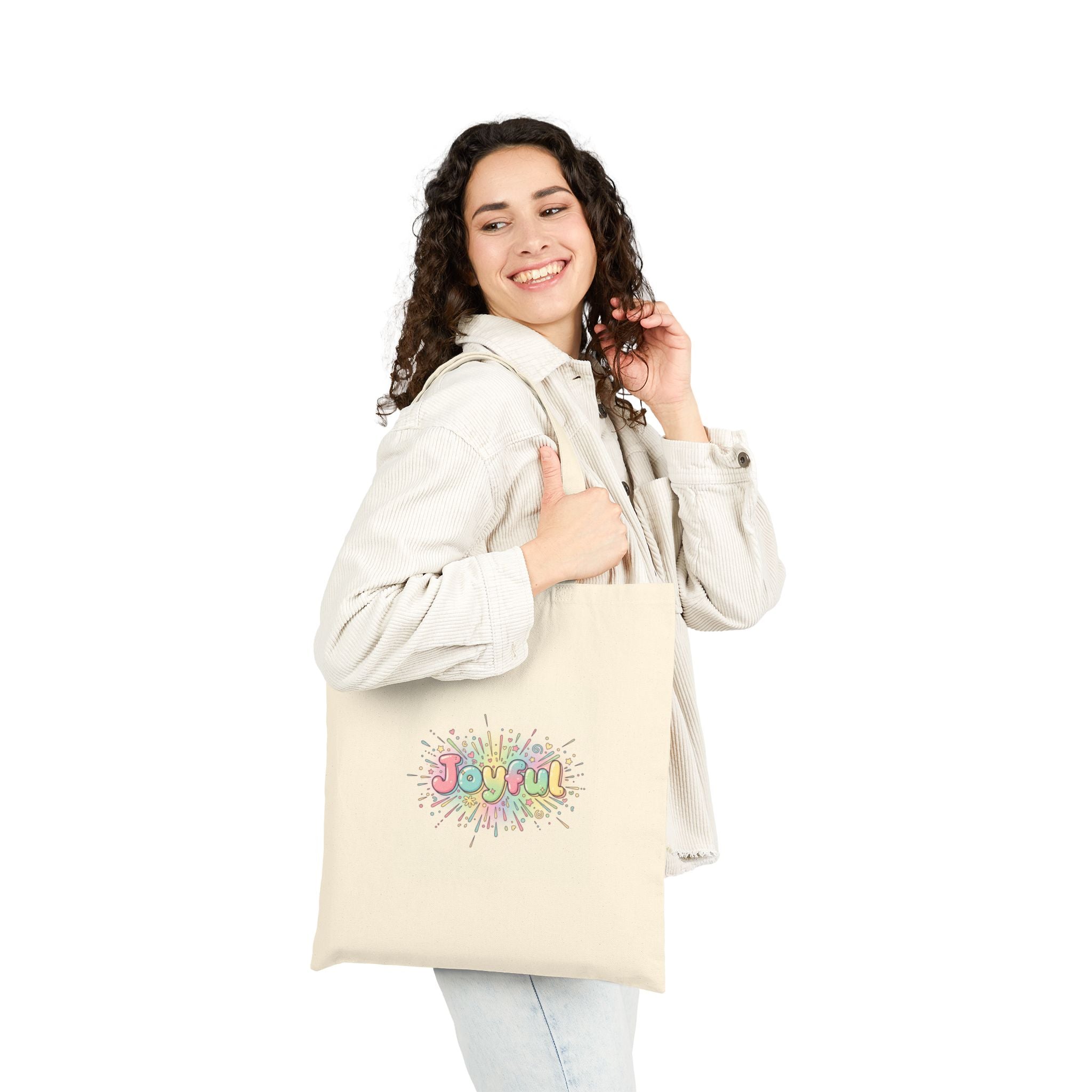 Joyful bubble letters Tote | chaotic cute typography, 90s aesthetic