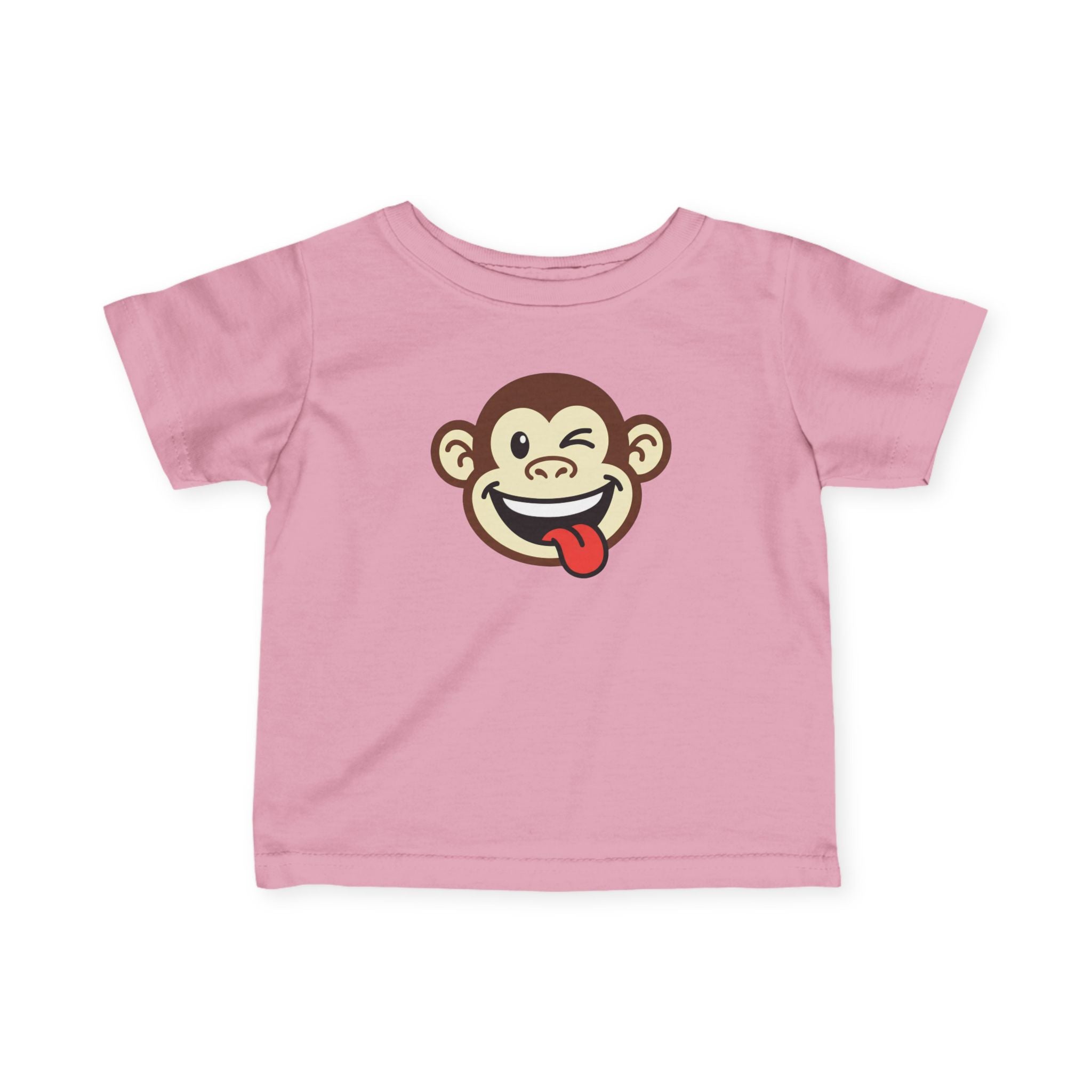 Infant Monkey Tee — Cute Winking Monkey Graphic Baby T‑Shirt