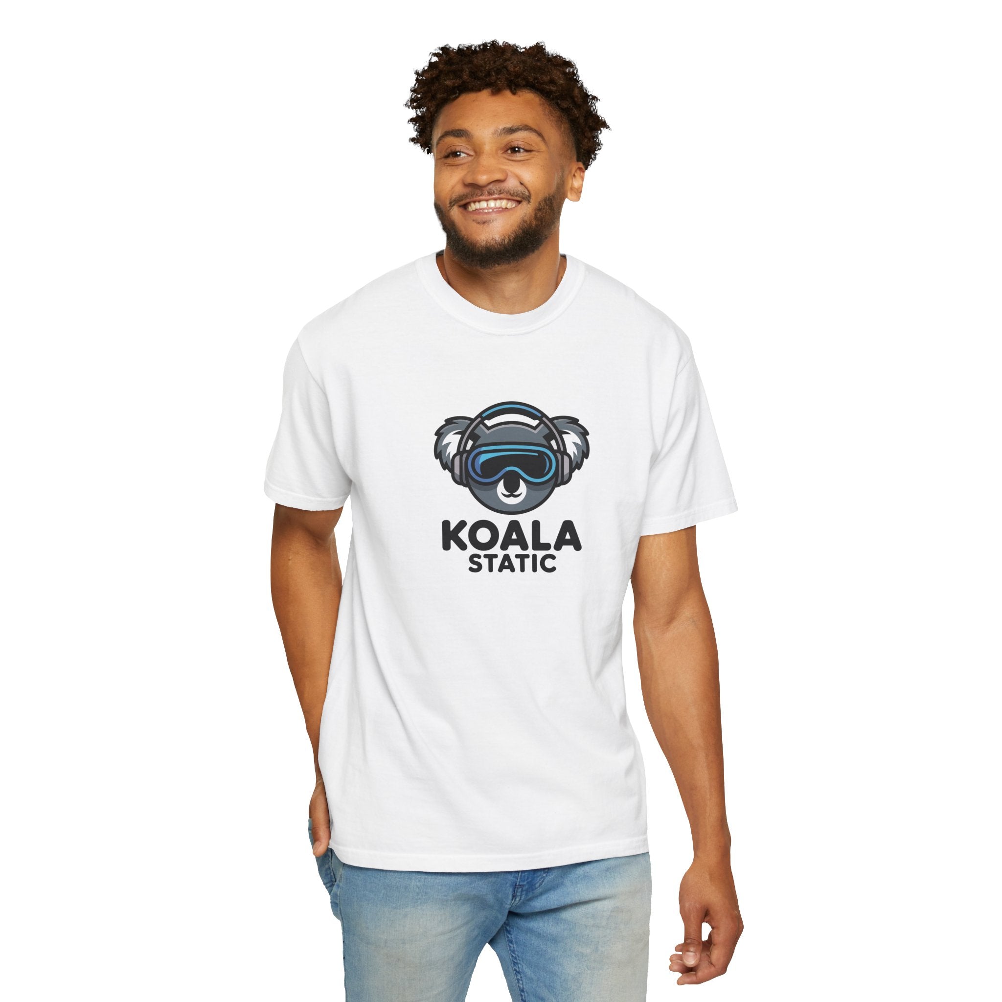 Koala Static Headphones Tee — Retro 90s Chill Graphic T-Shirt - 100% Cotton