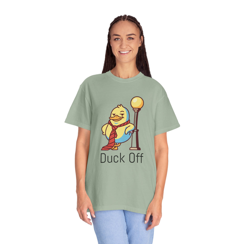 Duck Off T-Shirt — Kawaii Cheeky Duck in Red Tie - 100% Cotton