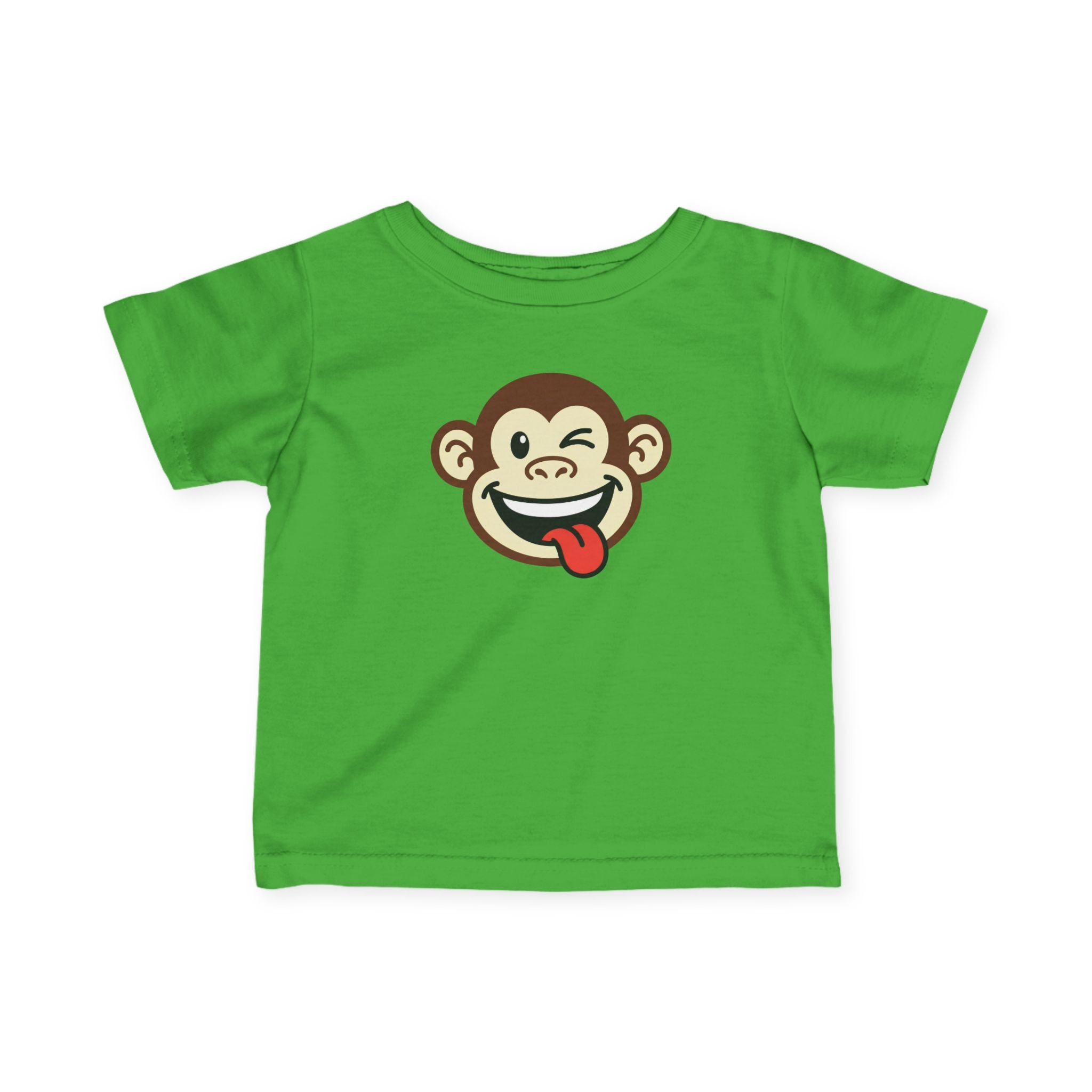 Infant Monkey Tee — Cute Winking Monkey Graphic Baby T‑Shirt