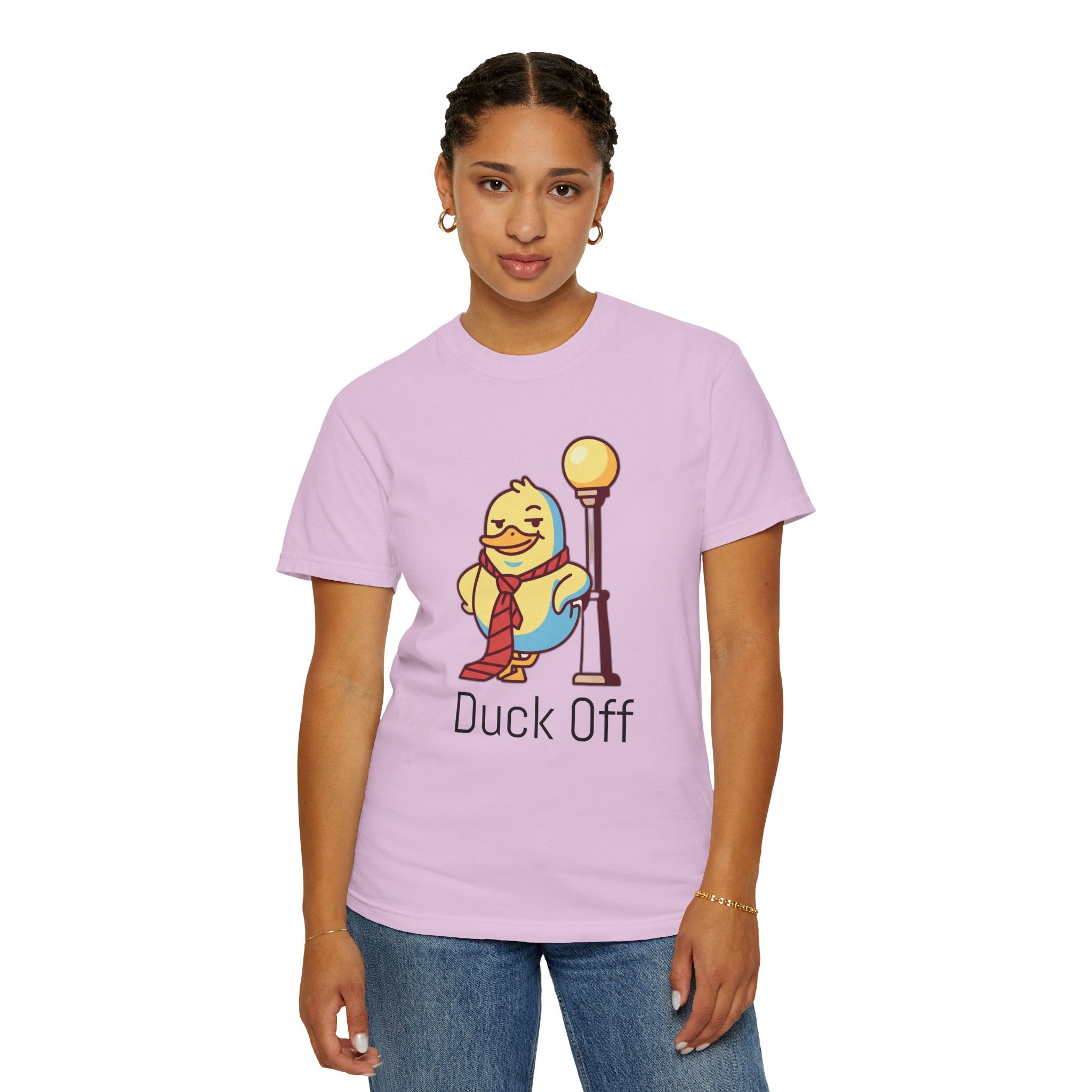 Duck Off T-Shirt — Kawaii Cheeky Duck in Red Tie - 100% Cotton