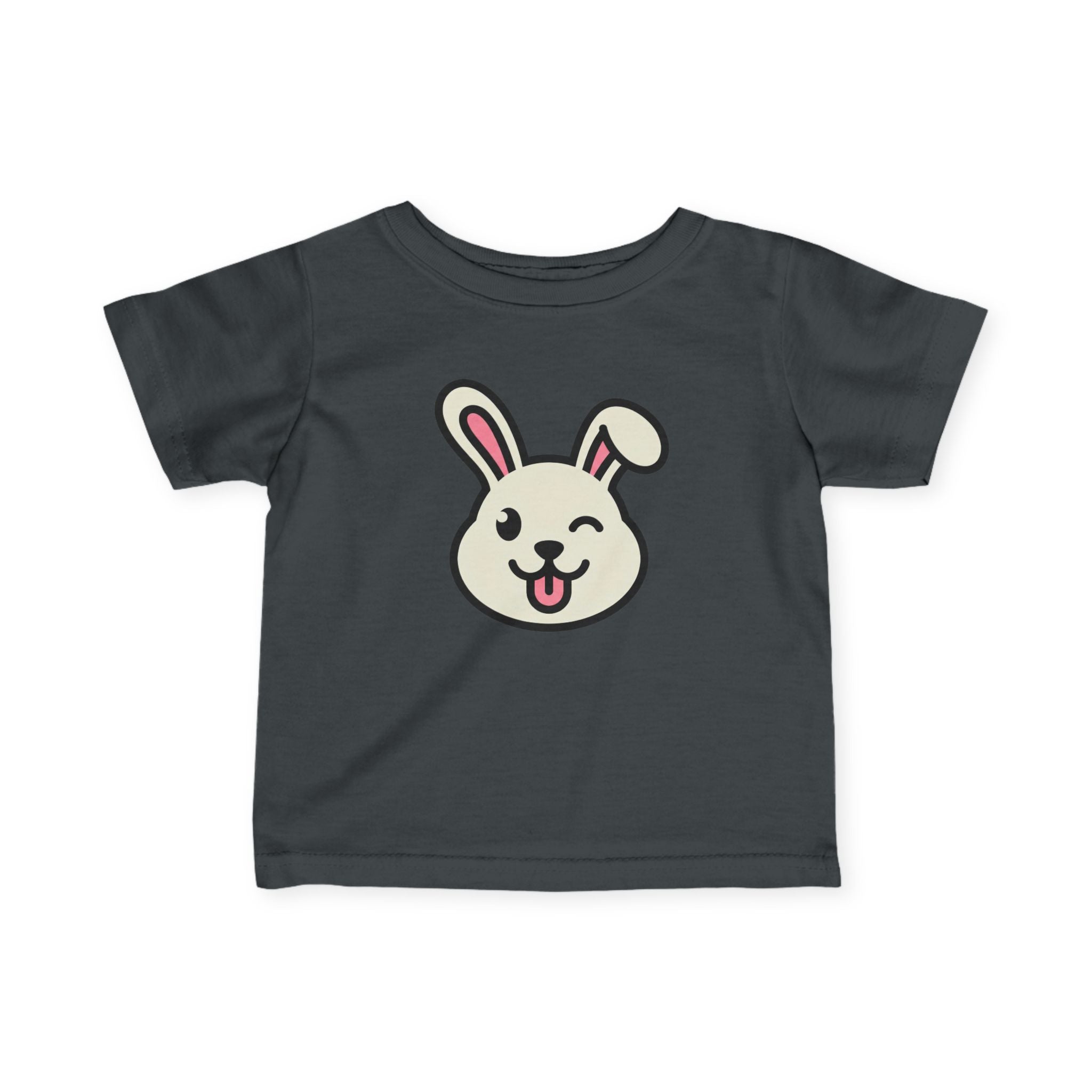 Cute Winking Bunny Infant Tee - Baby Graphic T Shirt - 100% Cotton