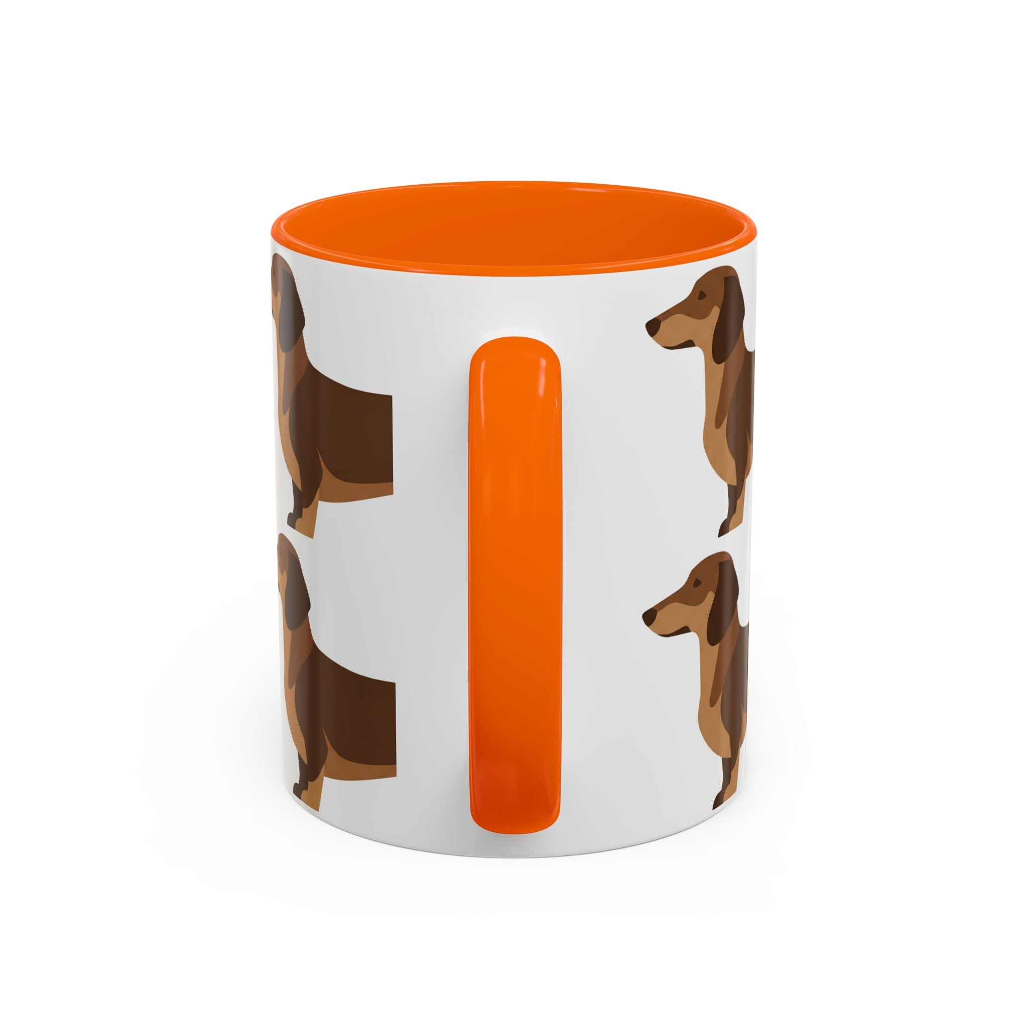 Dachshund Pattern Accent Coffee Mug — Cute Wiener Sausage Dog Ceramic Mug (11/15 oz)